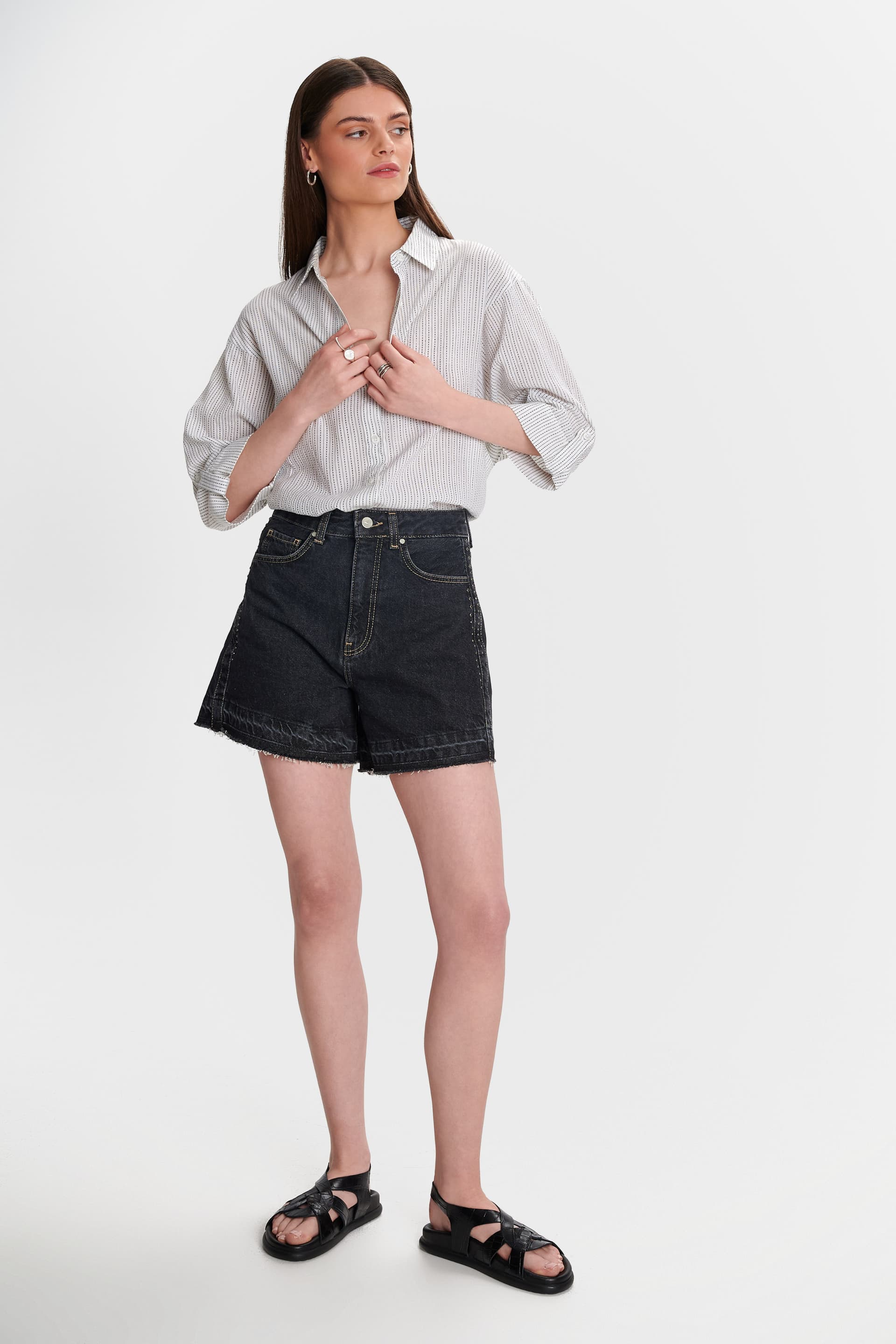 Πουκάμισο μακρύ ριγέ - Λευκό