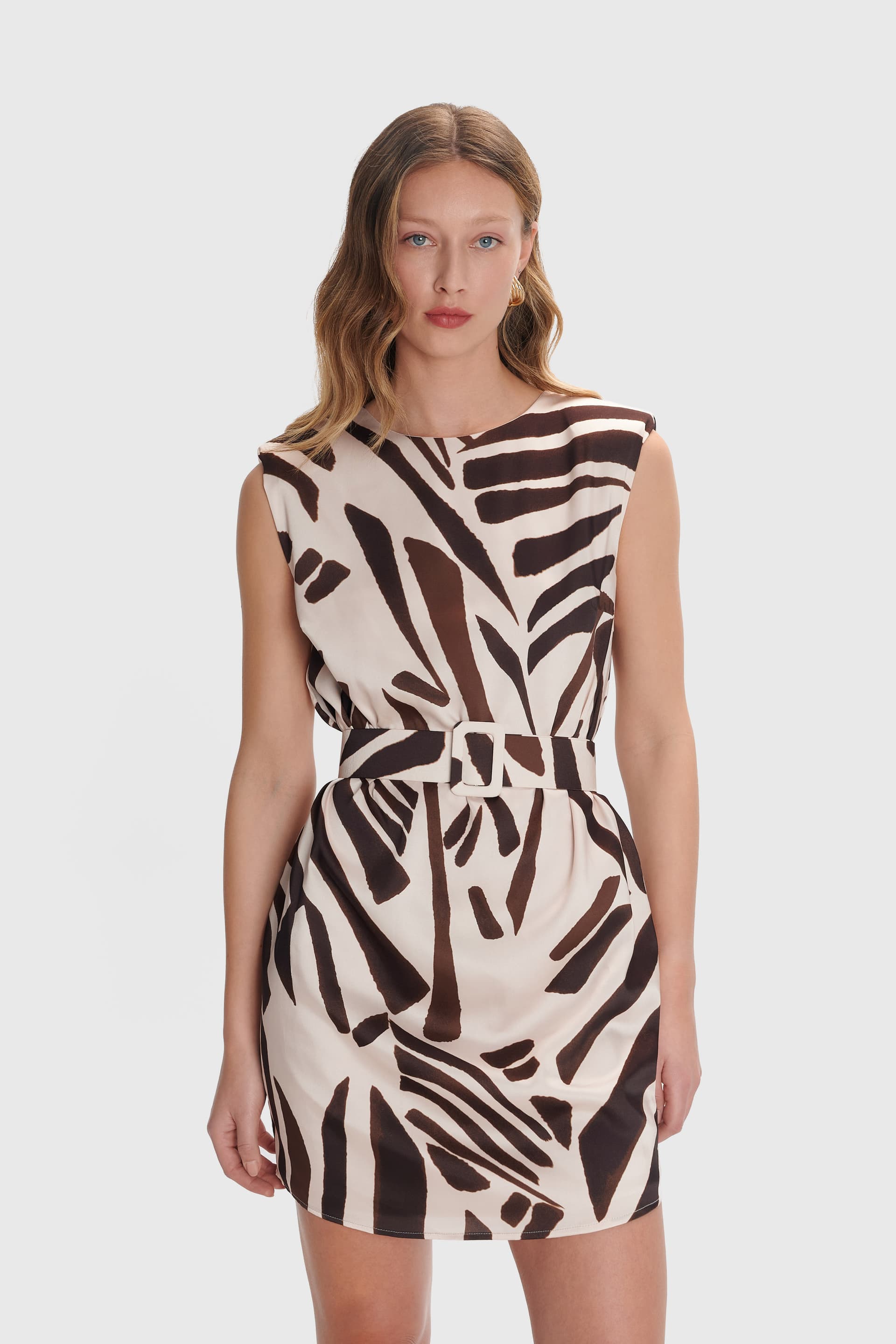 Φόρεμα αμάνικο εμπριμέ  - Πολύχρωμο