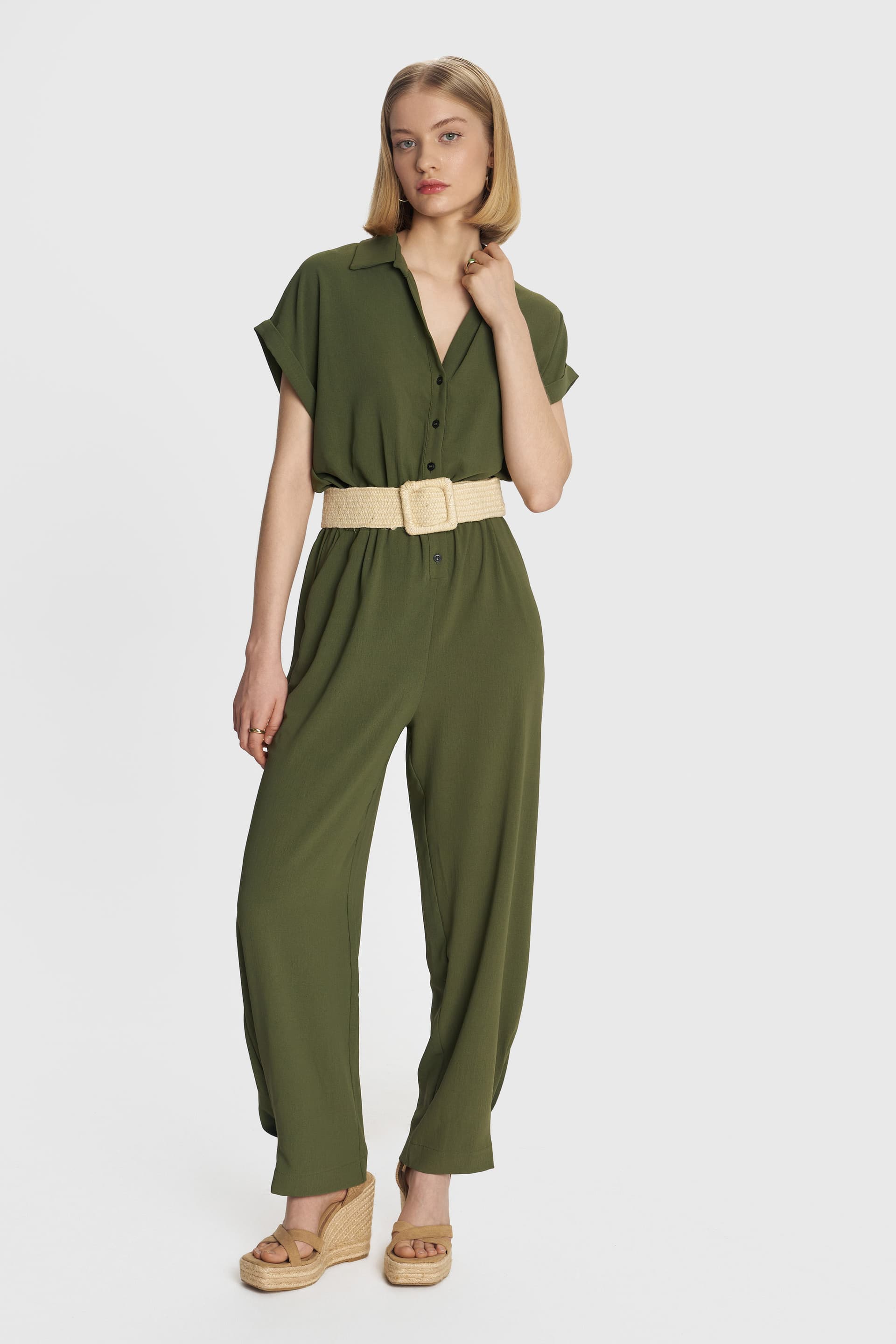 Ολόσωμη φόρμα σεμιζιέ - Ανοιχτό Χακί