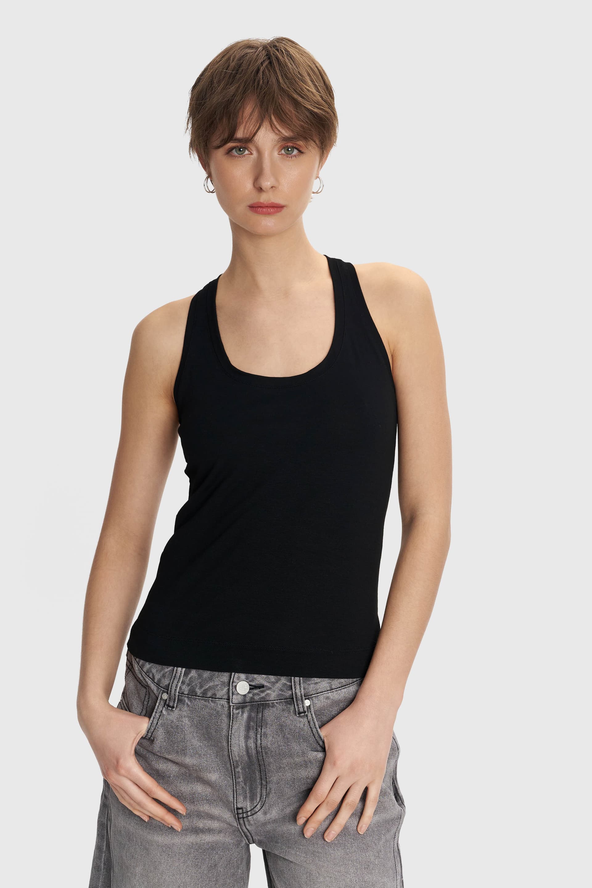 Μπλούζα tank με λογότυπο - Μαύρο