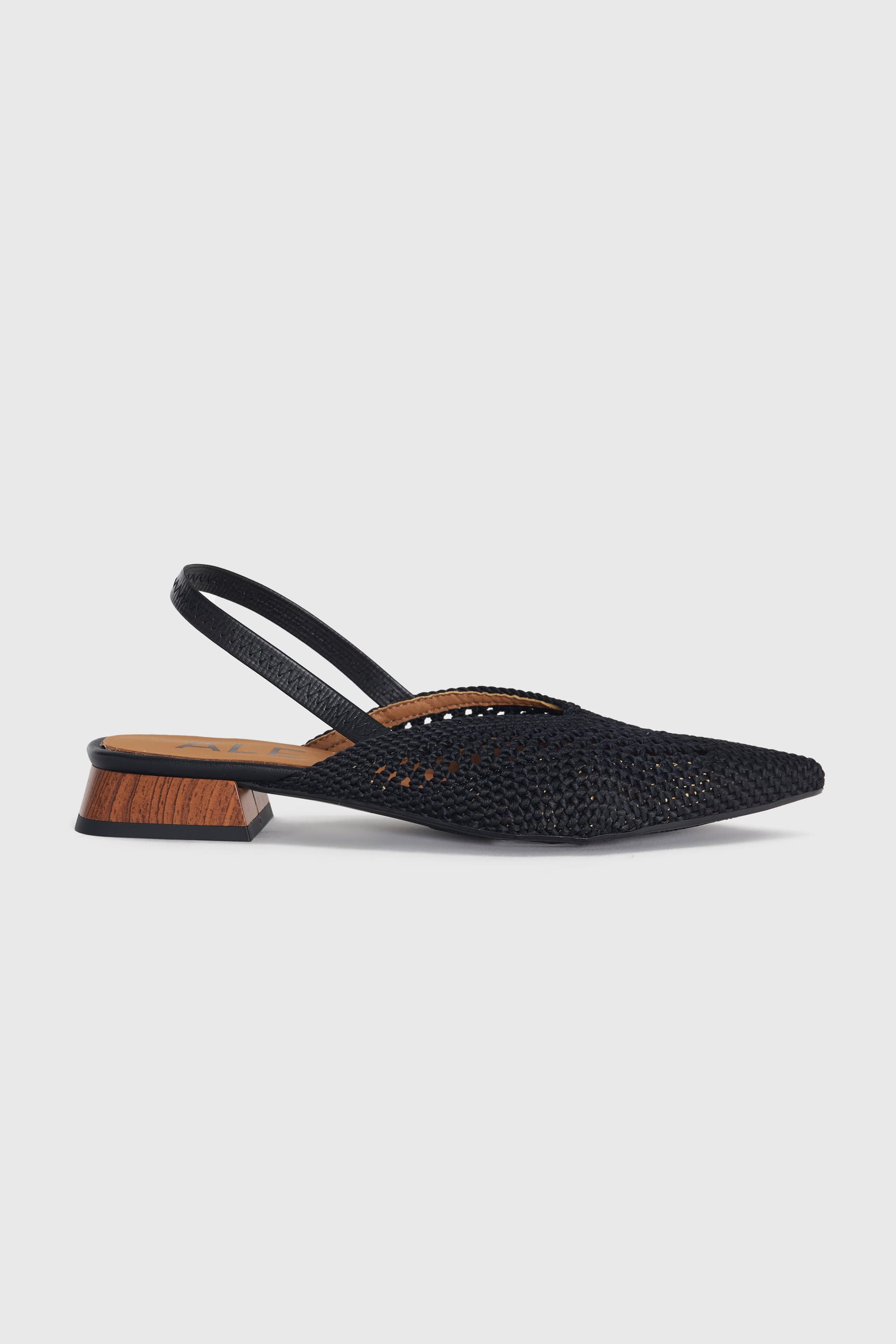 Slingback crochet μπαλαρίνες - Μαύρο