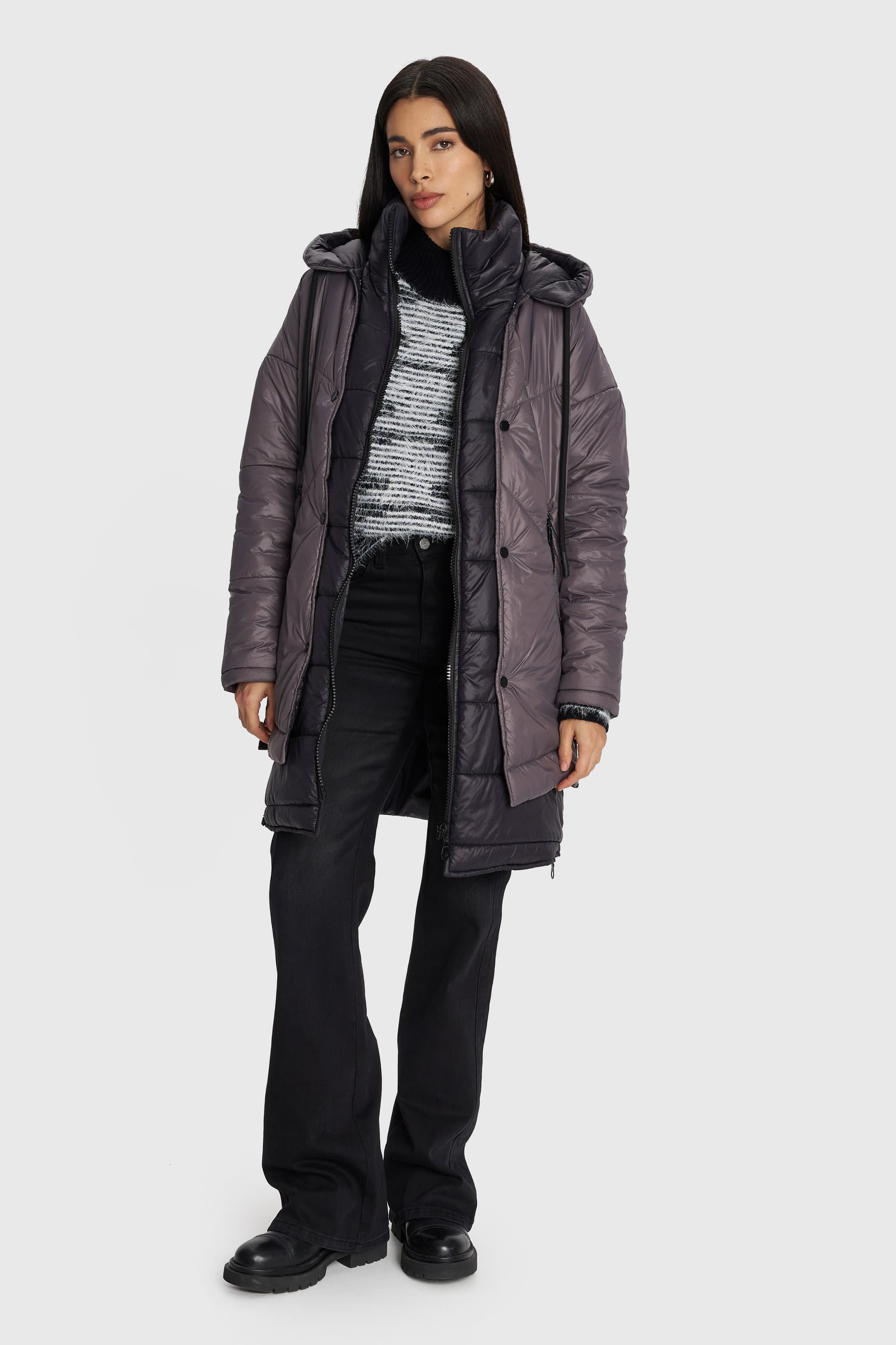 Μπουφάν με ενσωματωμένο αμάνικο - Γκρι