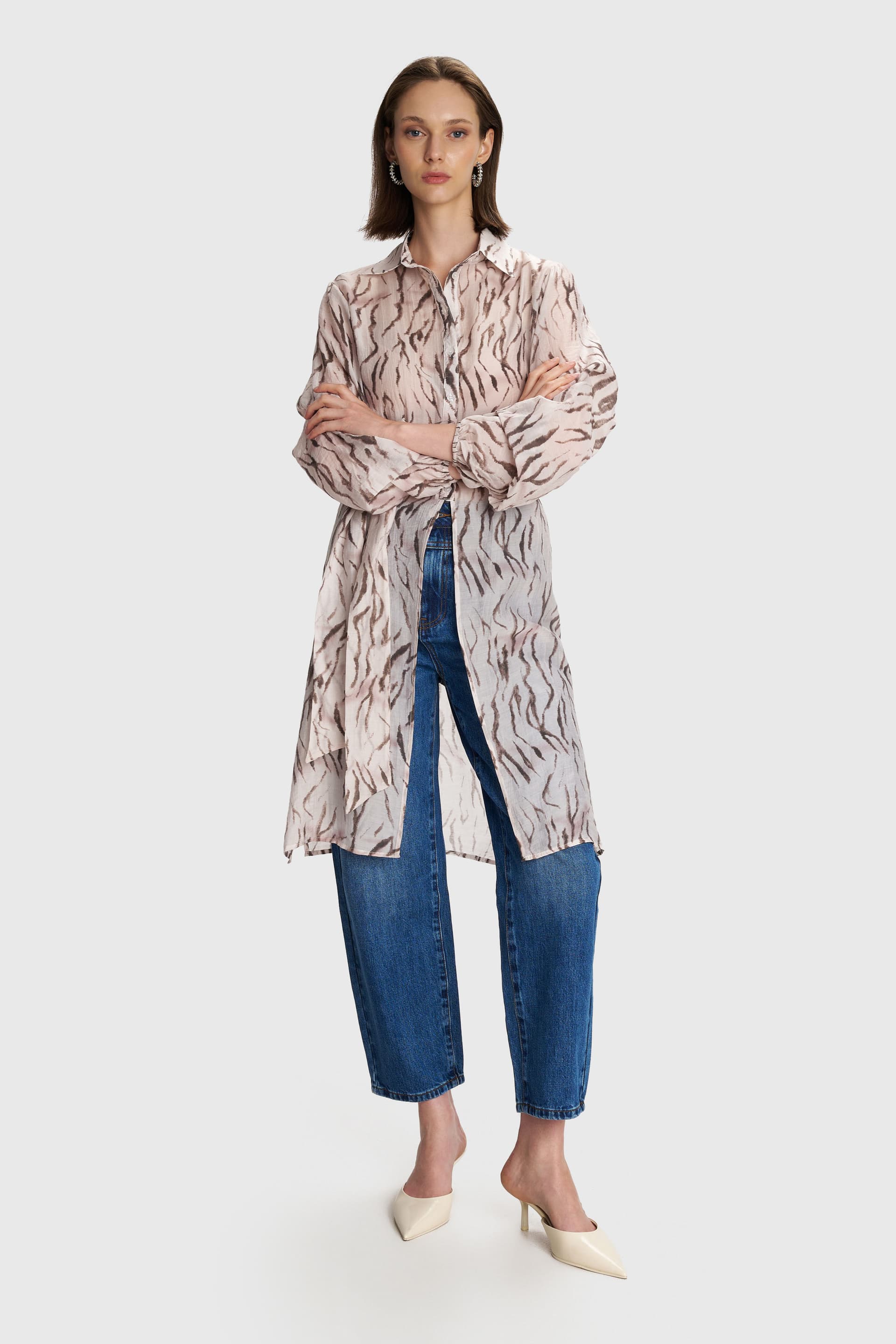 Μακρύ πουκάμισο zebra print - ICE