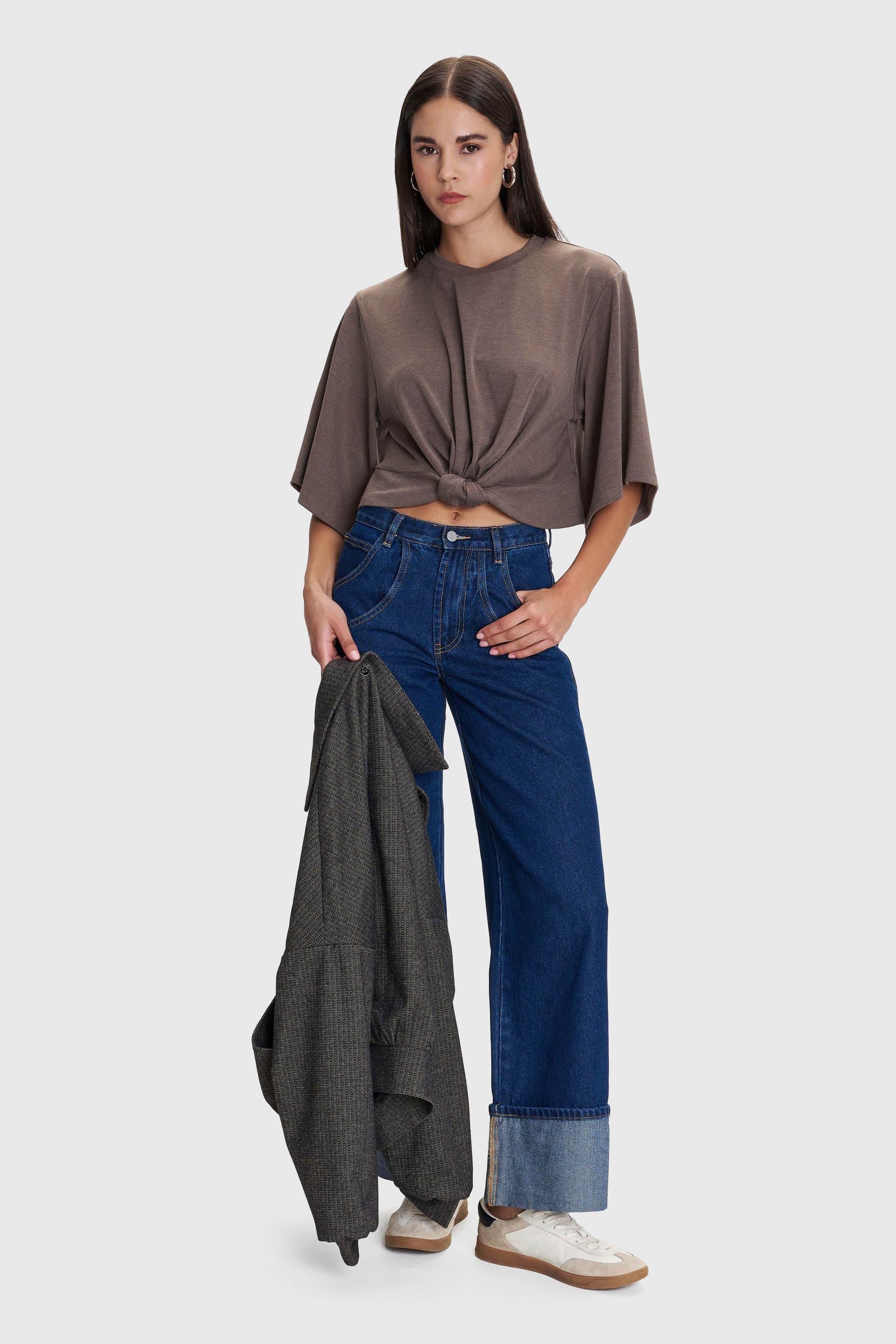 Μπλούζα με κόμπο μπροστά - CAPPUCCINO