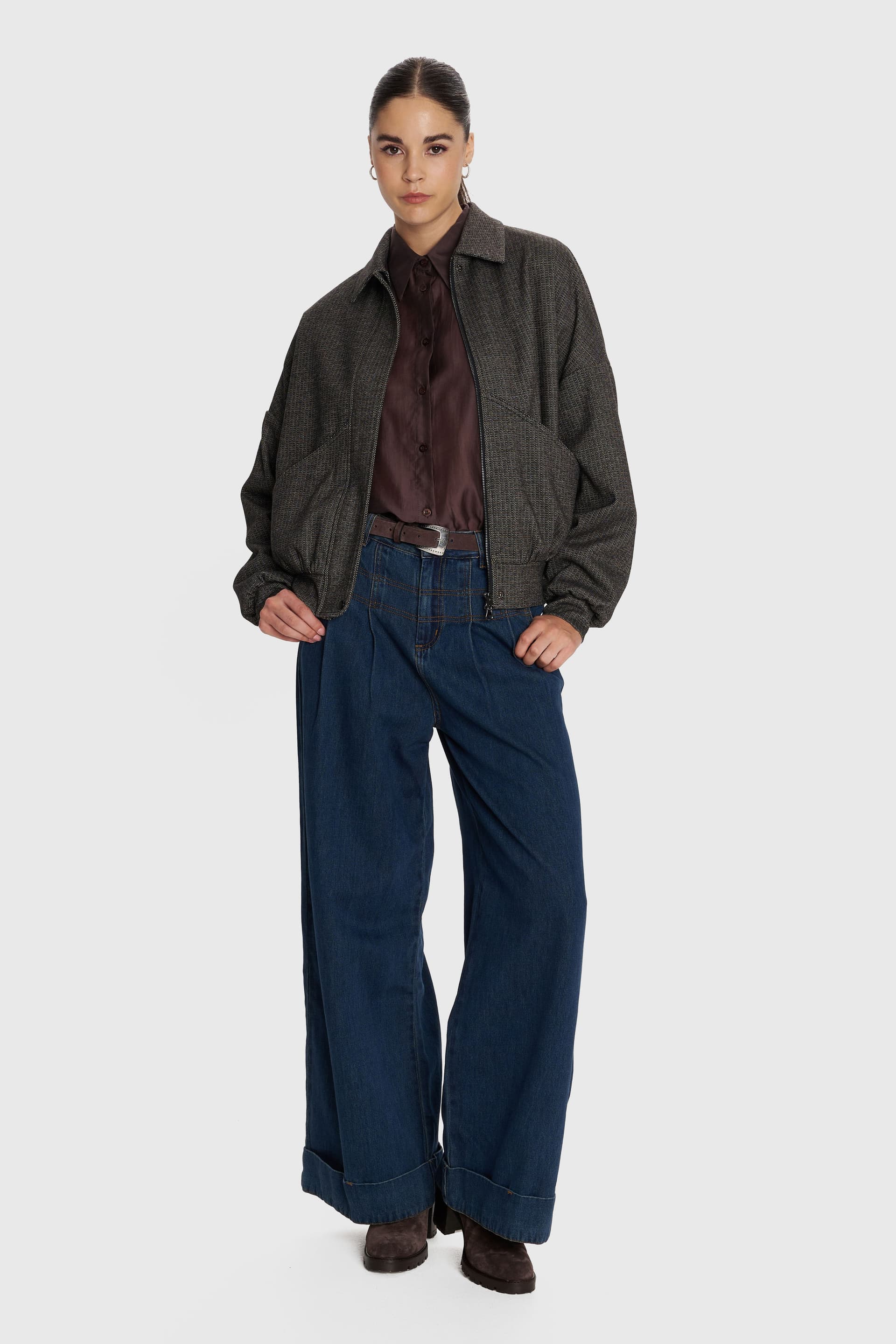 Ζακέτα με εξωτερικές τσέπες - Καφέ