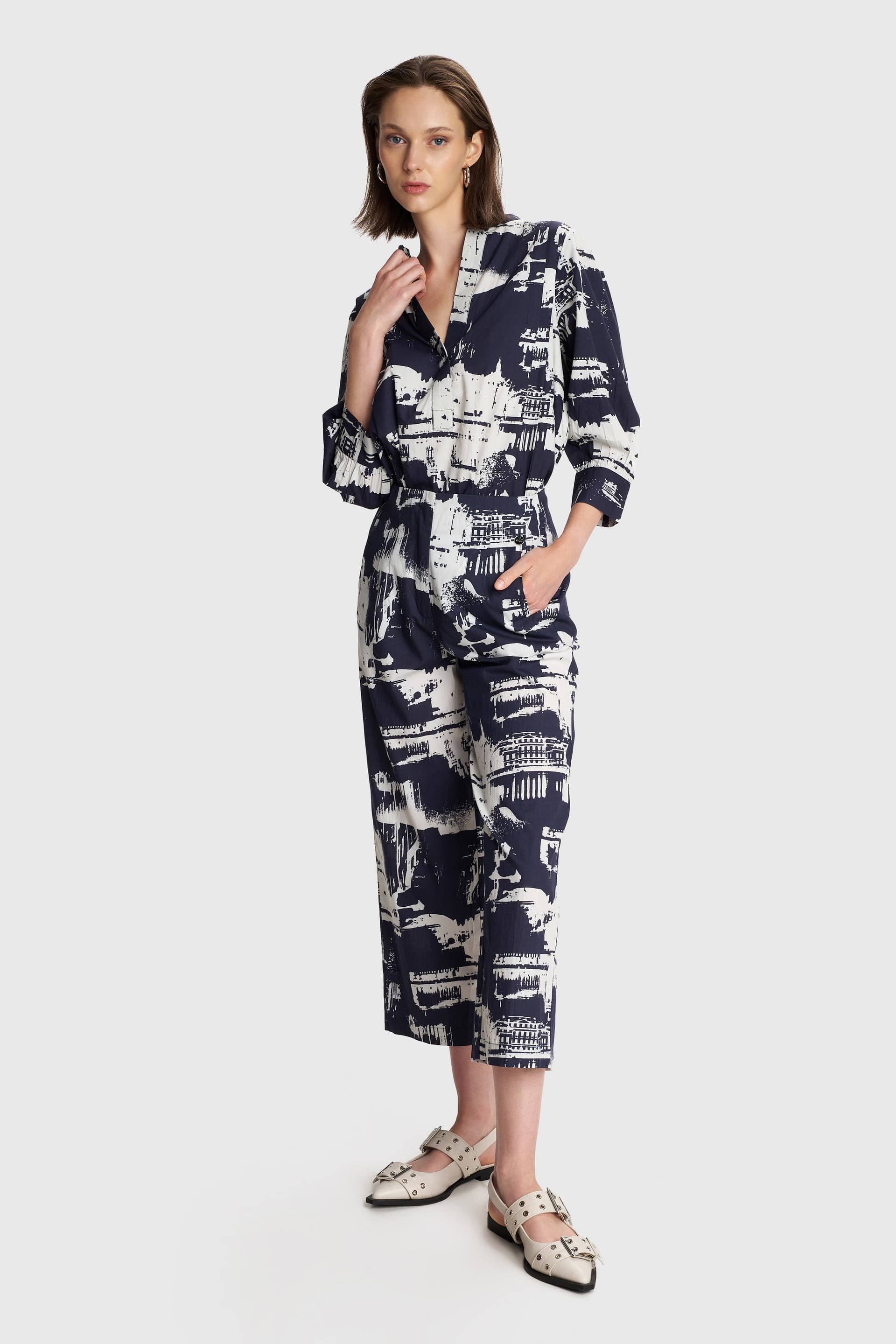 Παντελόνι με abstract print - Πολύχρωμο