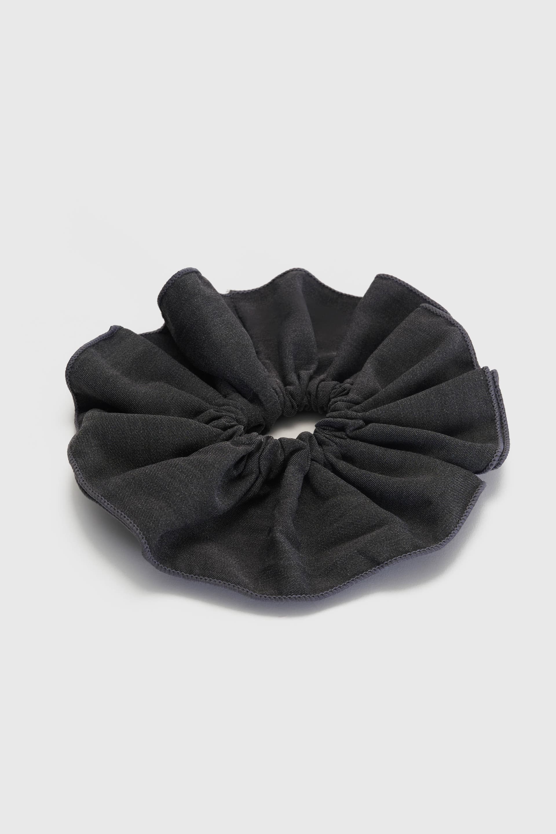 Scrunchie oversized όψη denim - Γκρι