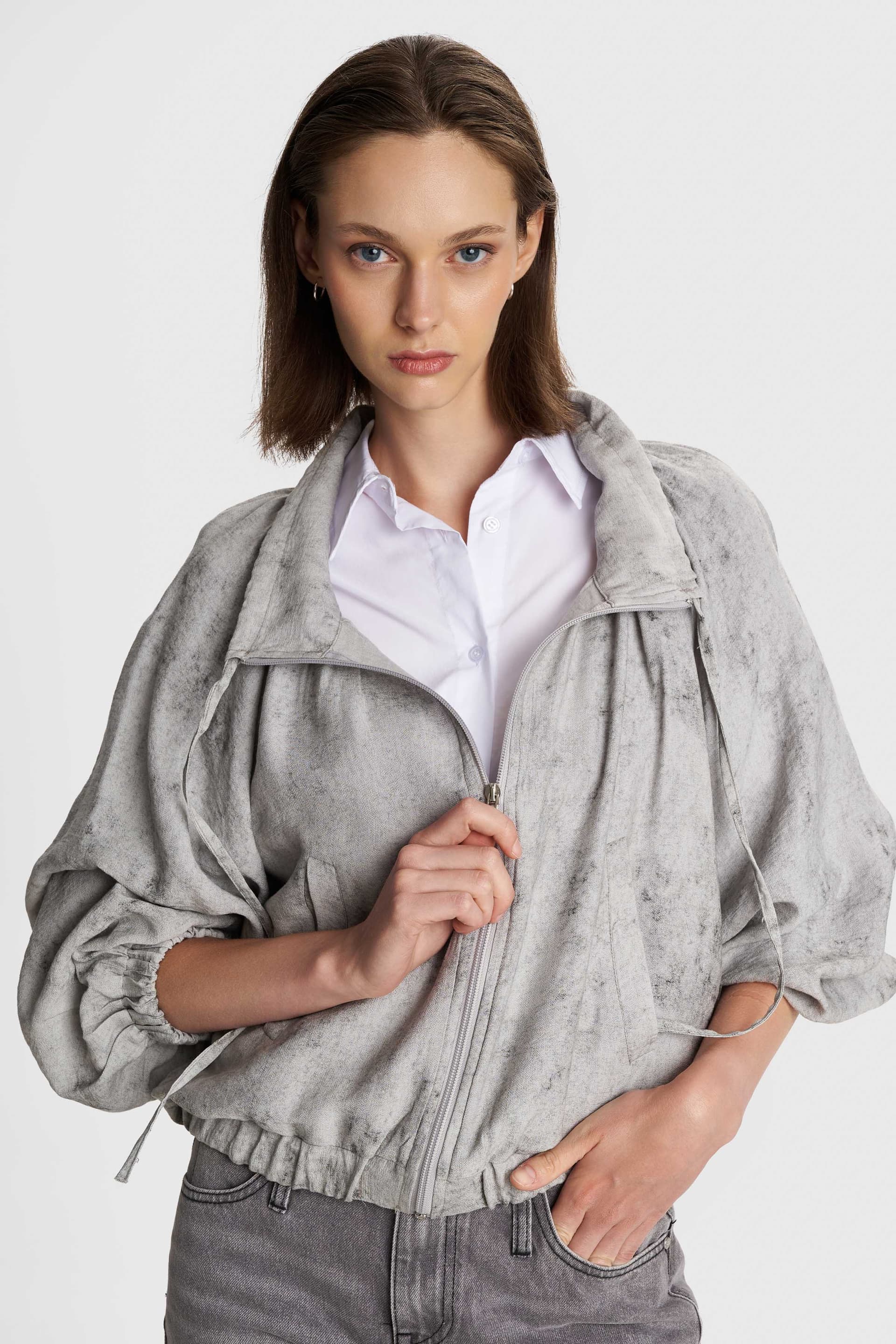 Μπουφάν τύπου tie-dye - Γκρι