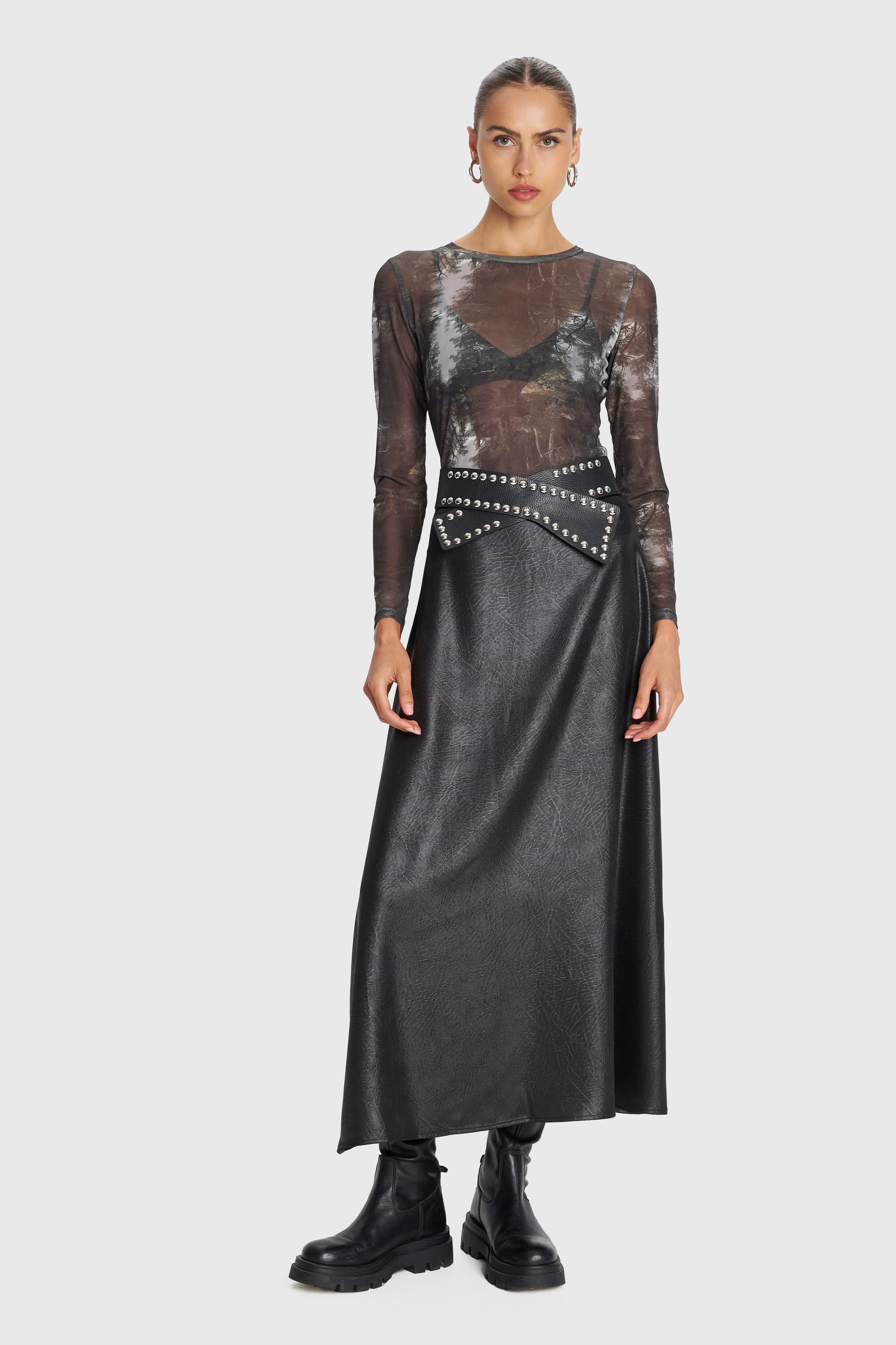 Κορμάκι εμπριμέ see-through - Πολύχρωμο