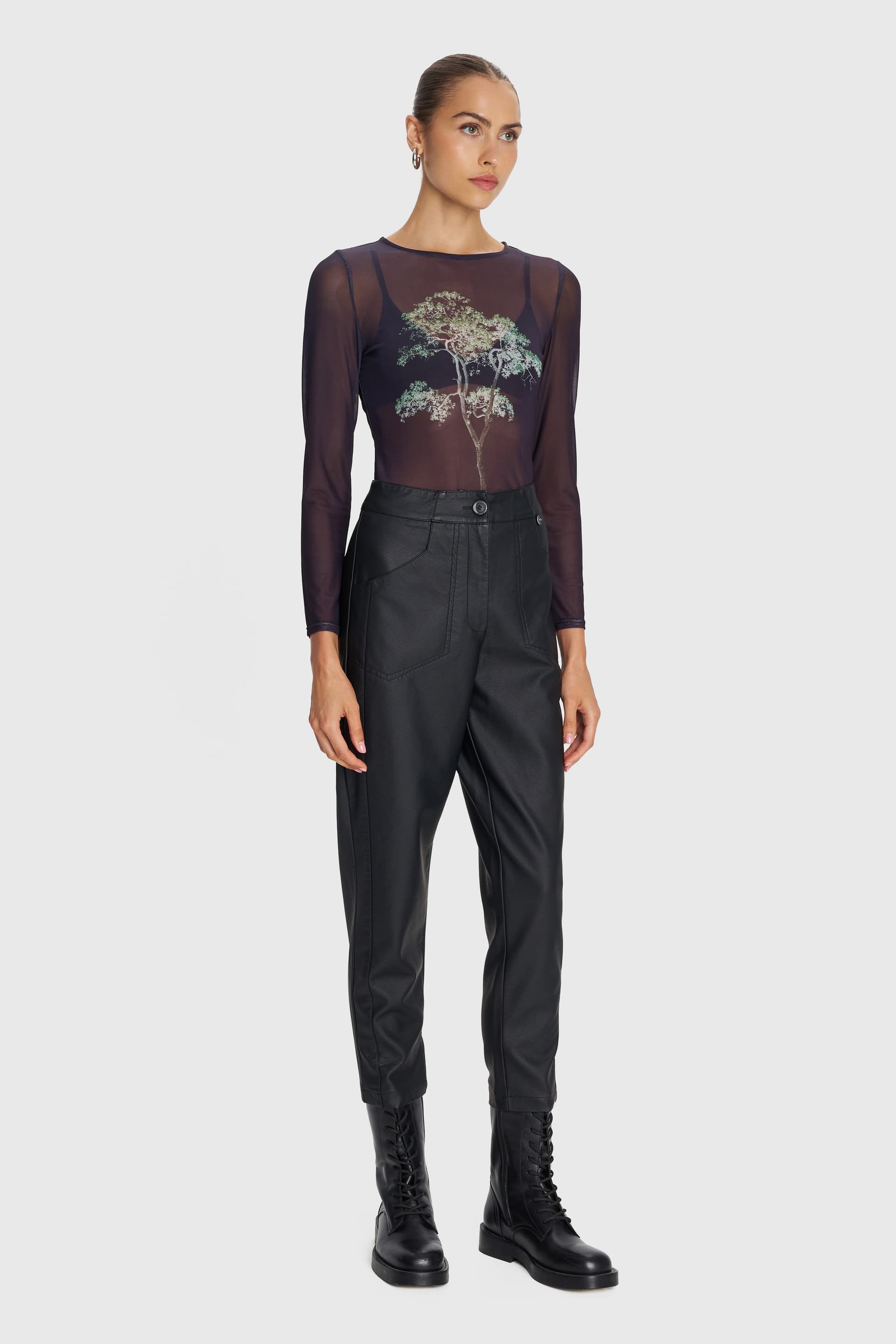 Μπλούζα see-through με print - Πολύχρωμο