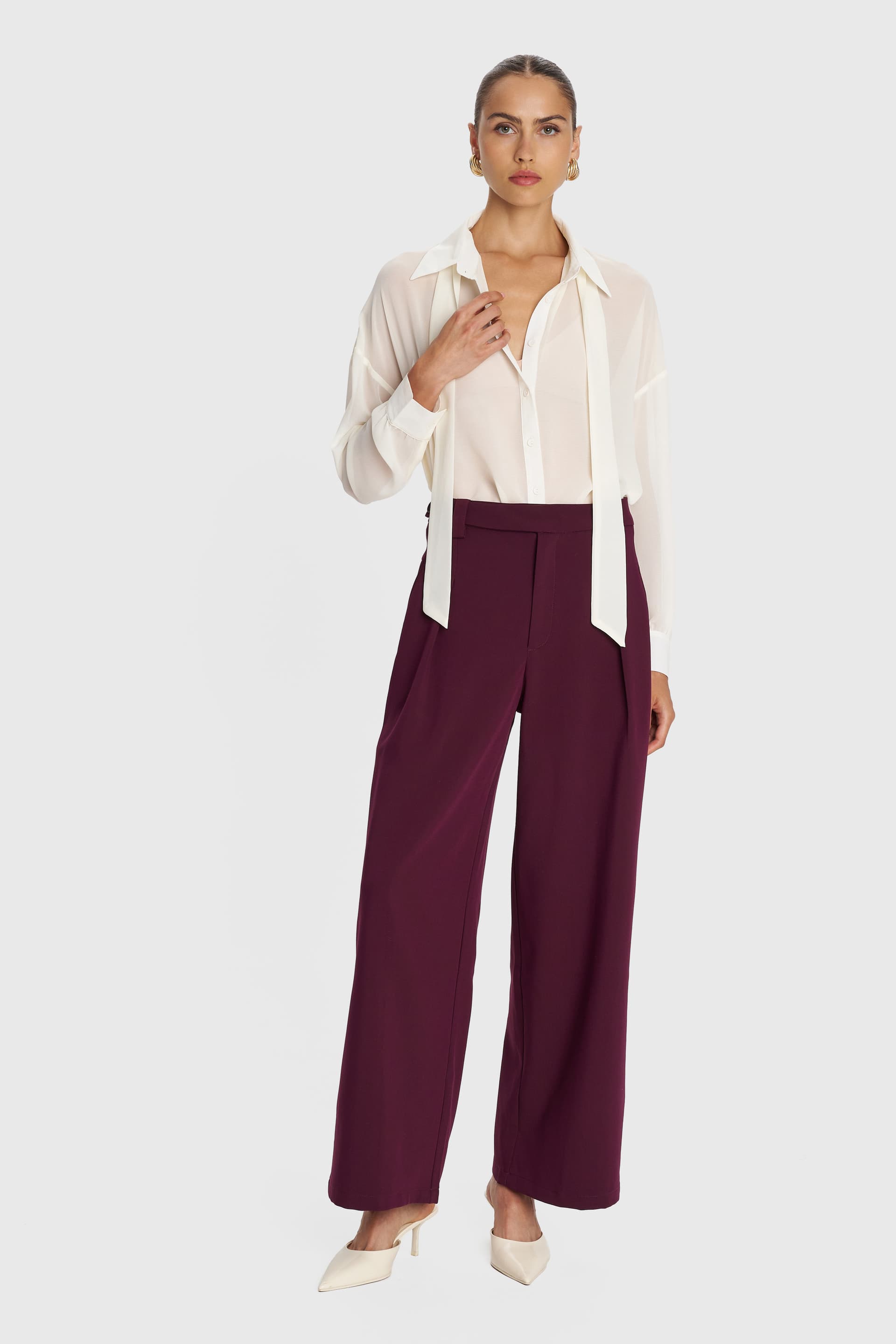 Πουκάμισο μακρυμάνικο see-through - Εκρού