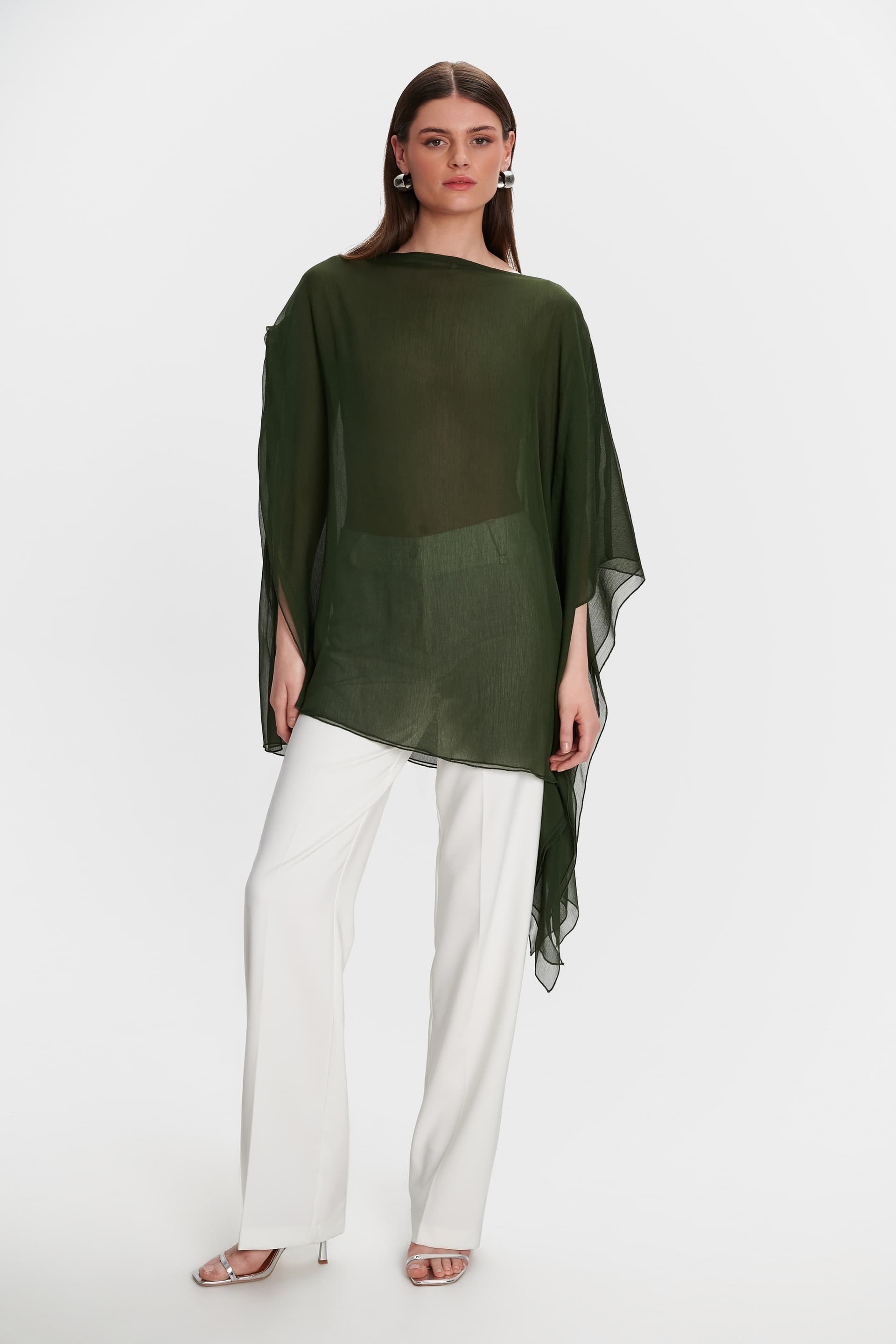 Τοπ ασύμμετρο seethrough - Χακί