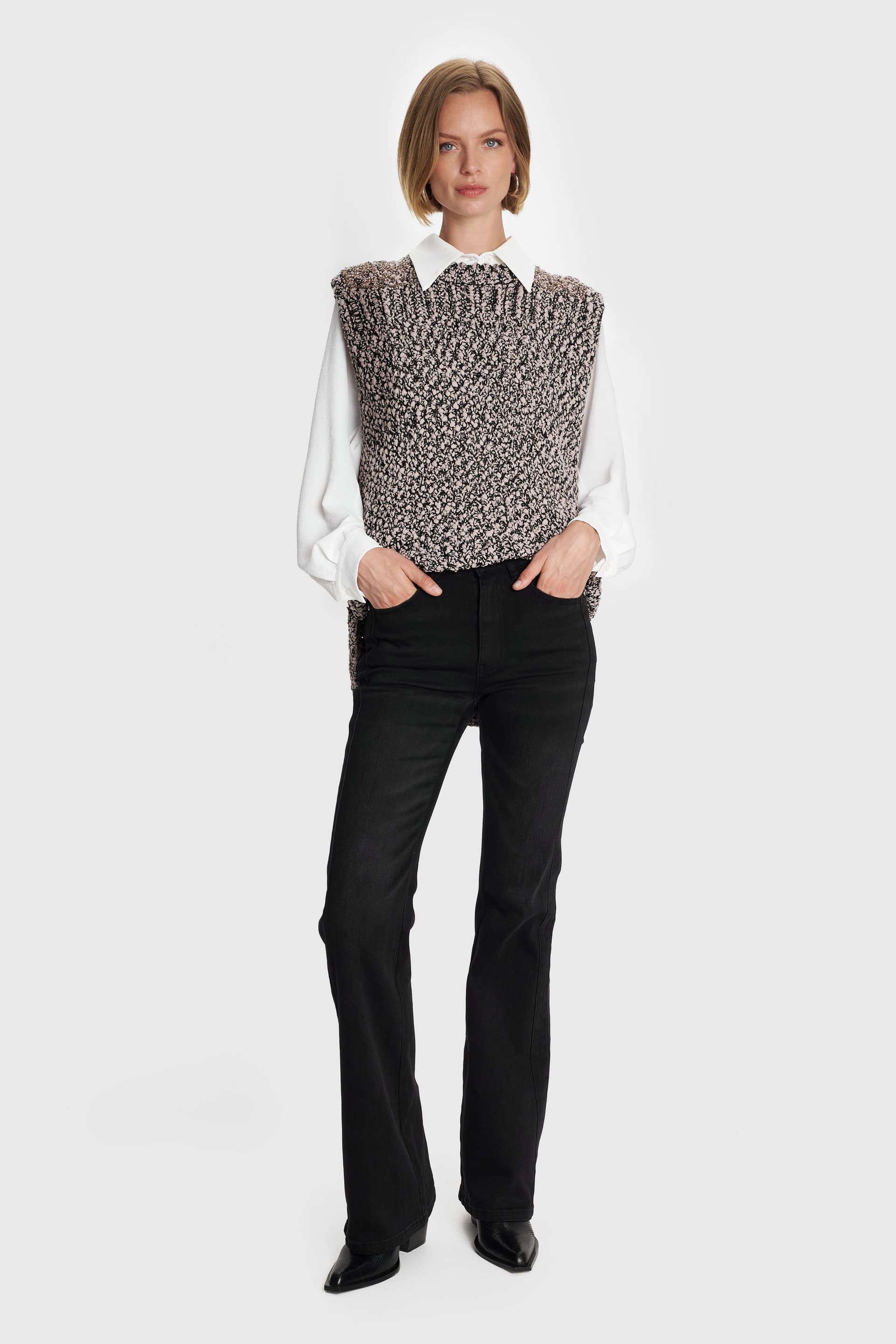 Μπλούζα πλεκτή αμάνικη - Πολύχρωμο