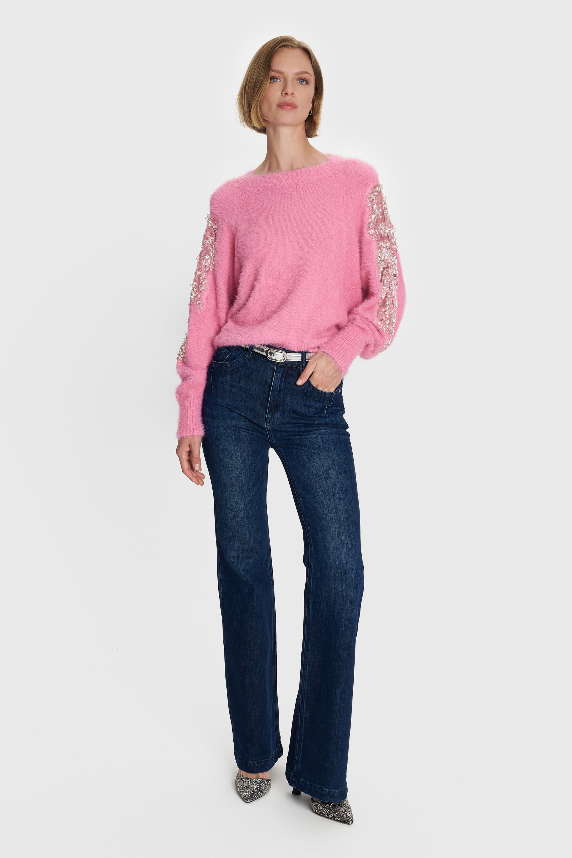 Μπλούζα πλεκτή με στρας - ROSE