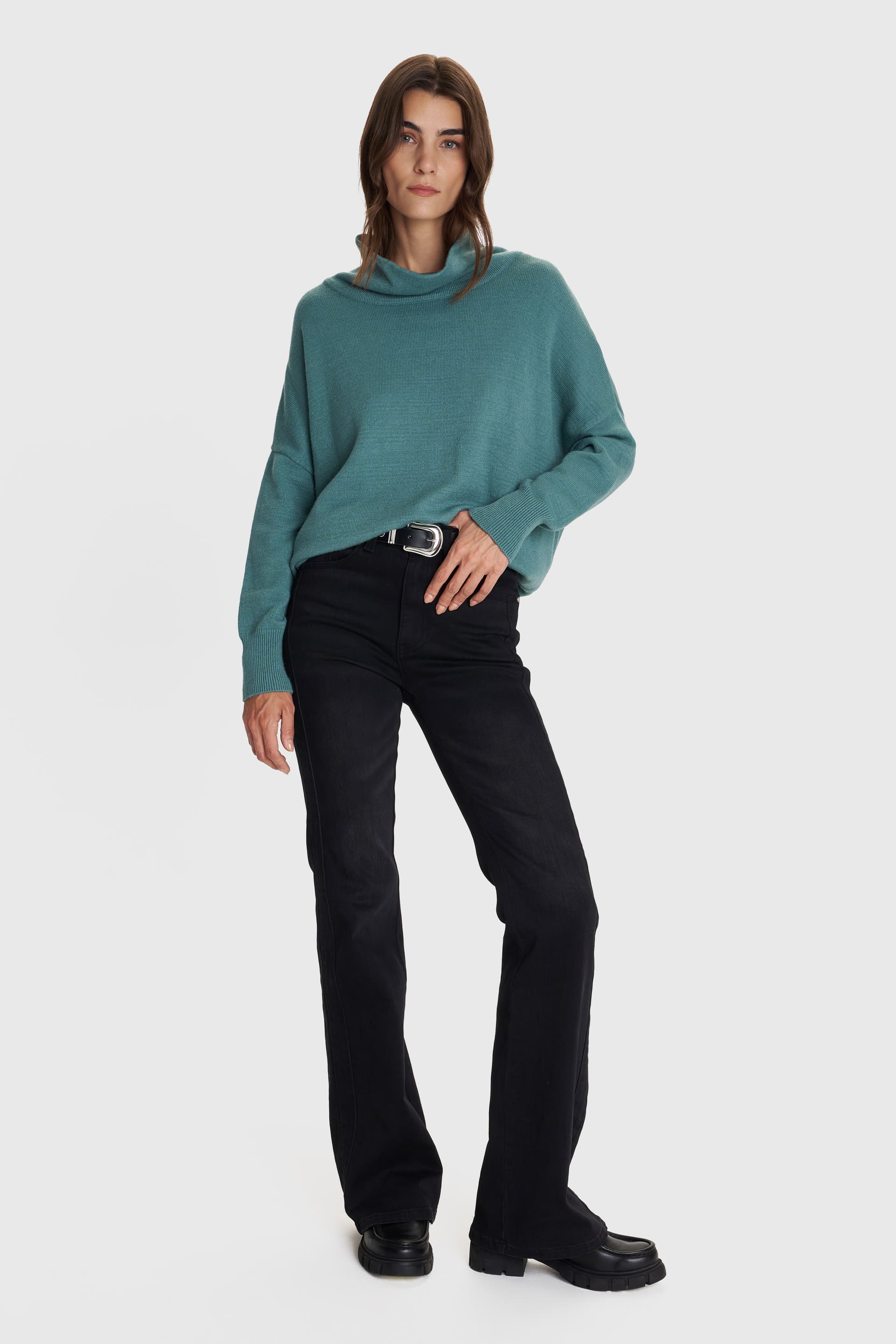 Μπλούζα πλεκτή oversized με ζιβάγκο - SOAP