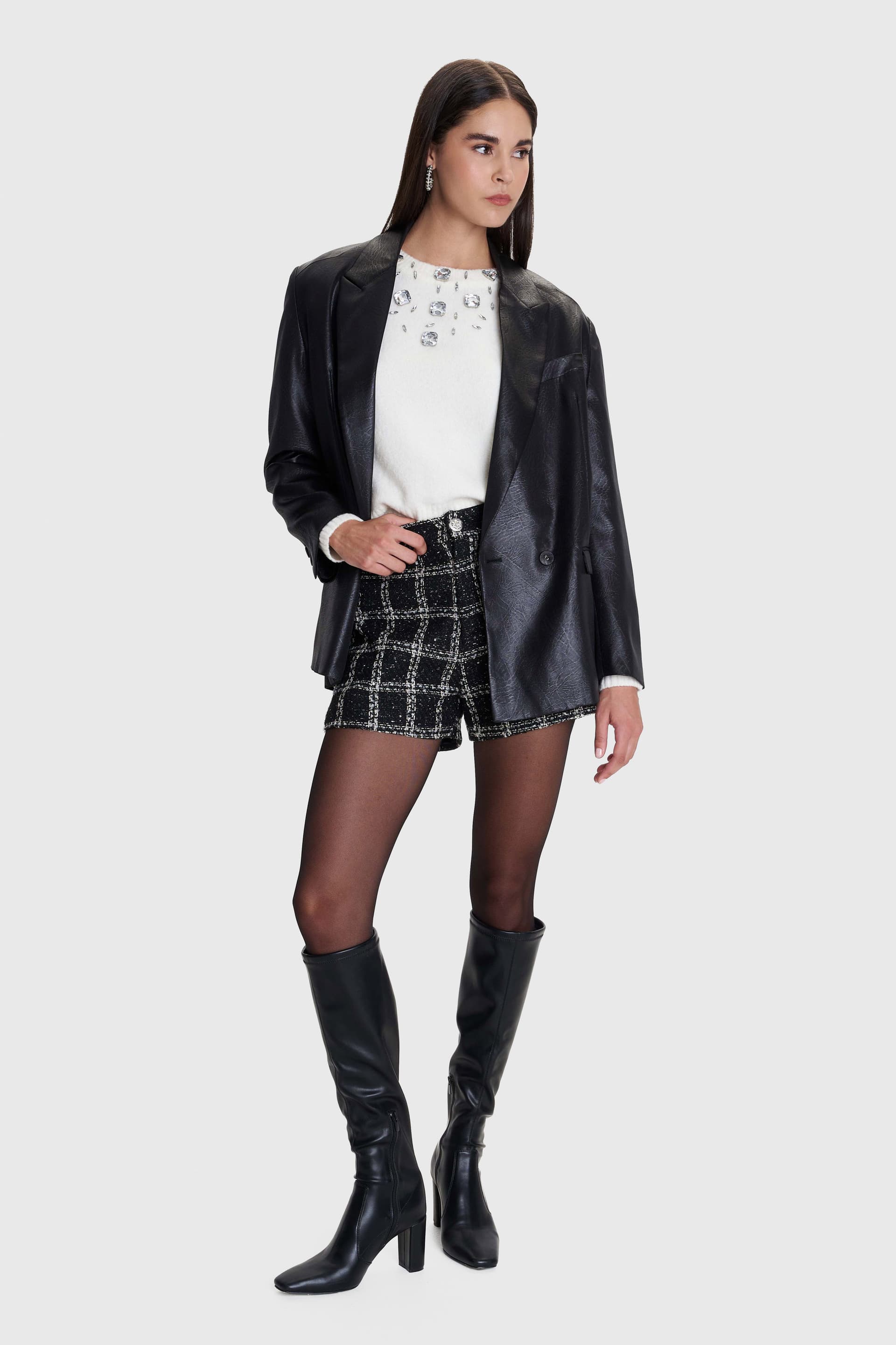 Μπλούζα πλεκτή με διακοσμητικά στοιχεία - Εκρού