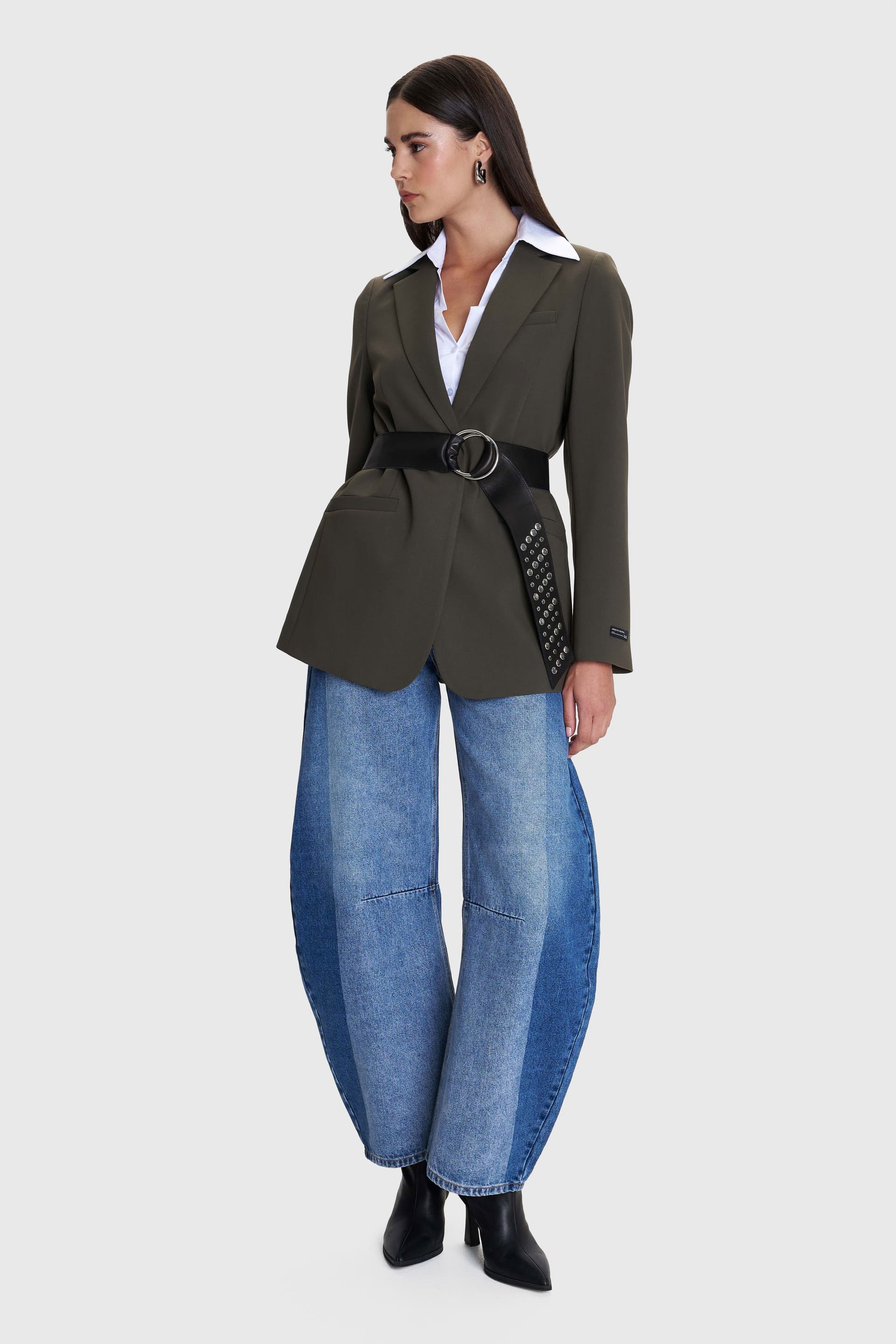 Σακάκι μακρύ μονόχρωμο - Χακί