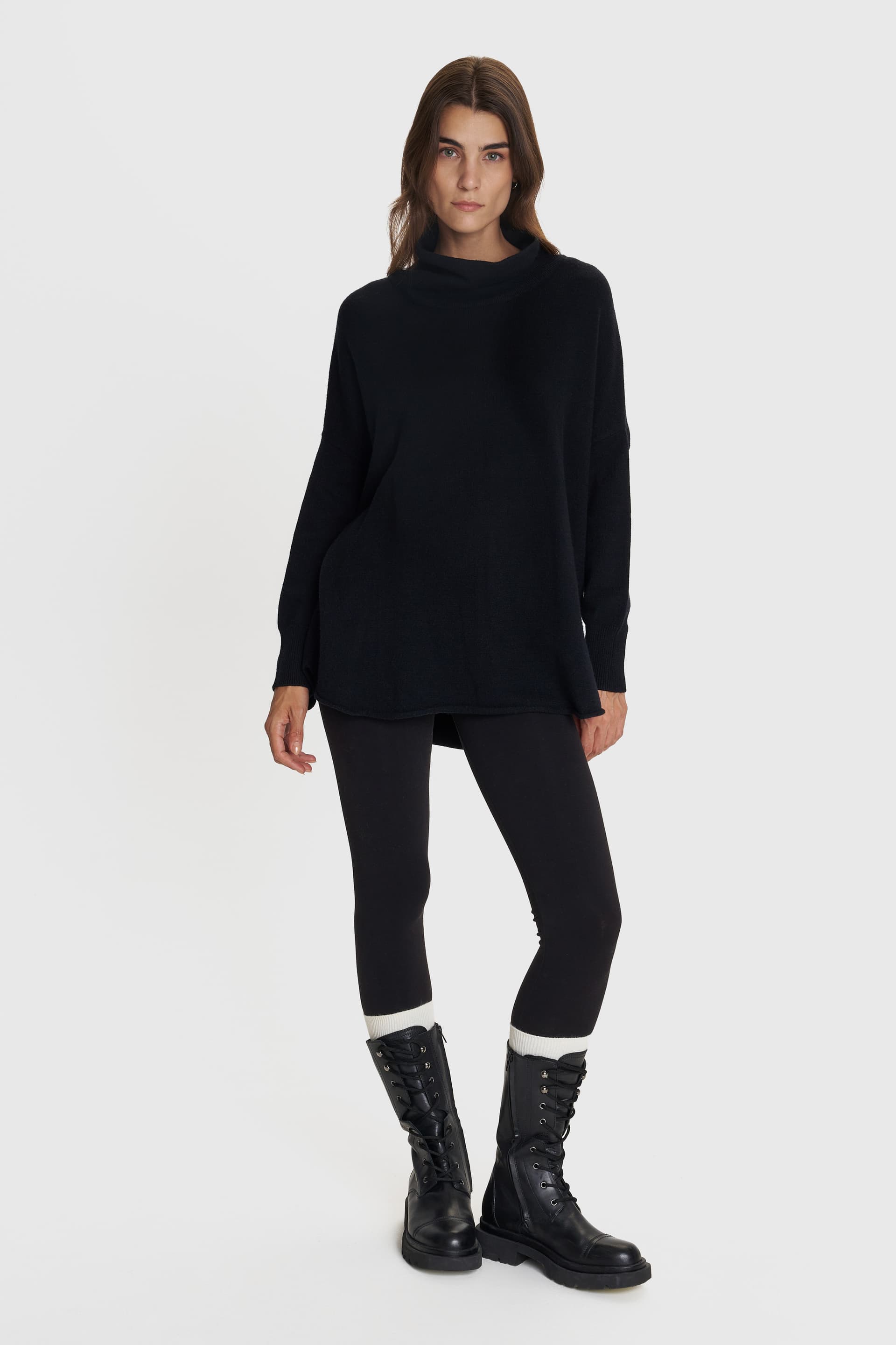 Μπλούζα πλεκτή oversized - Μαύρο