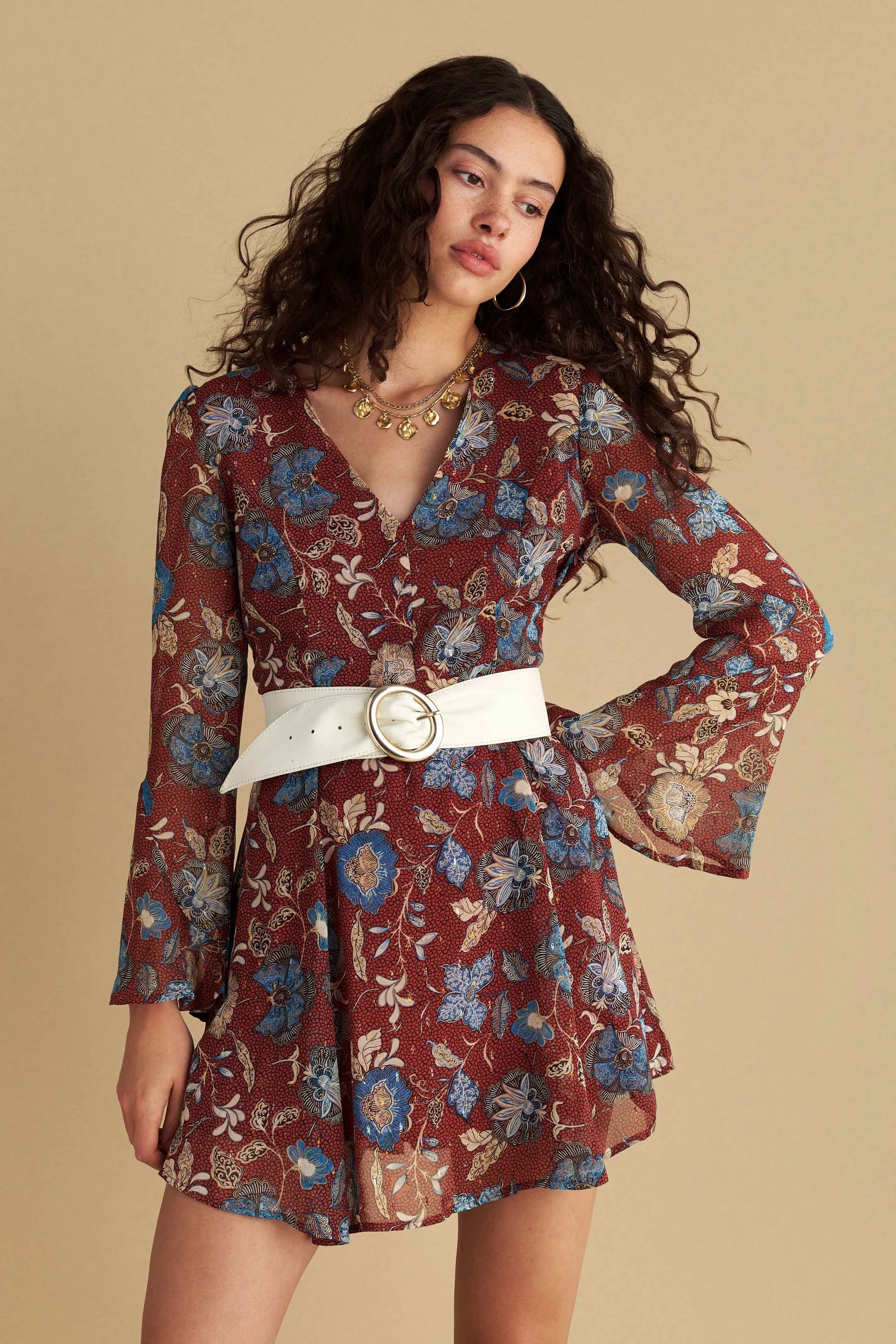 Φόρεμα μίνι φλοράλ - Πολύχρωμο