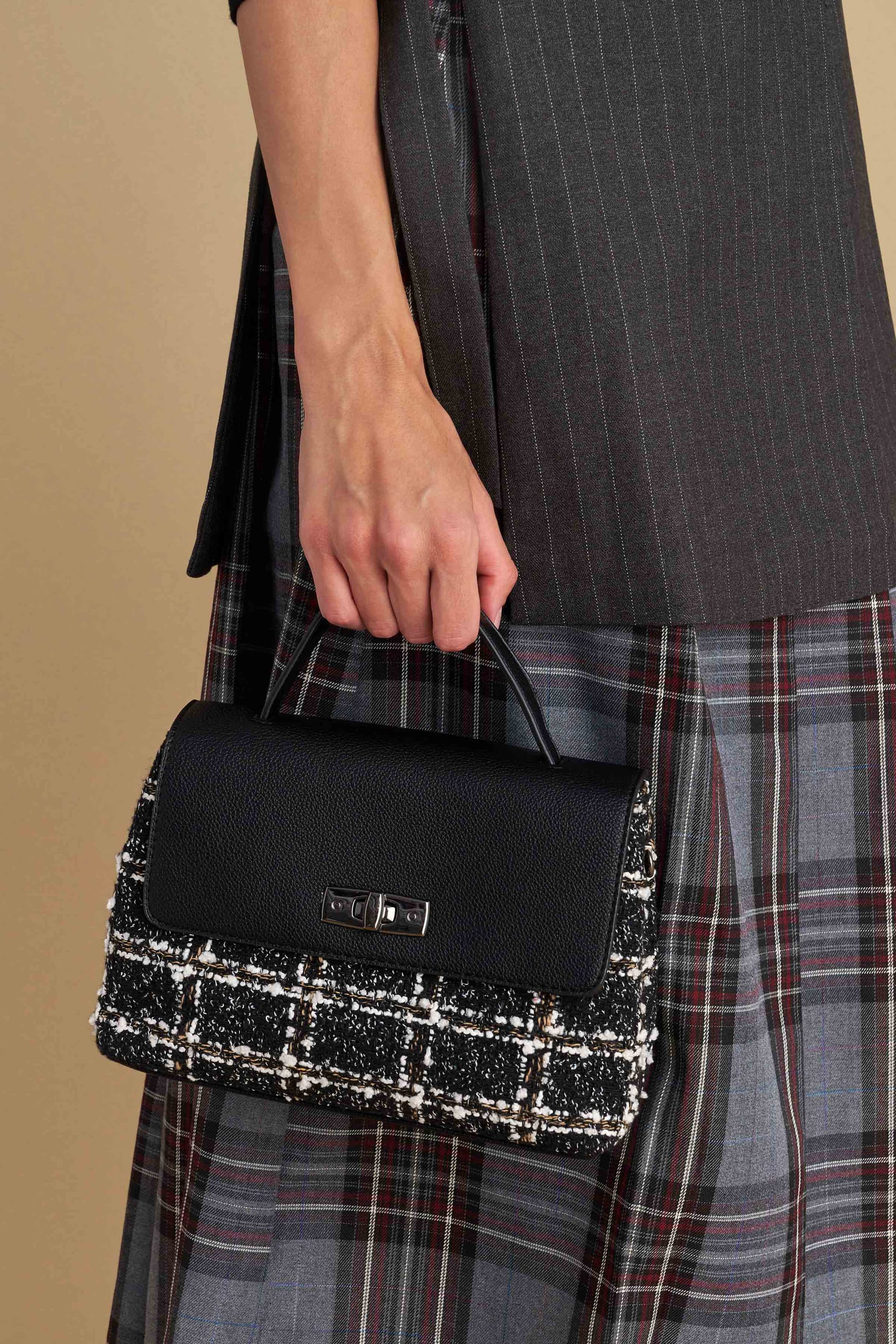 Τσάντα με συνδυασμό υλικών - Πολύχρωμο