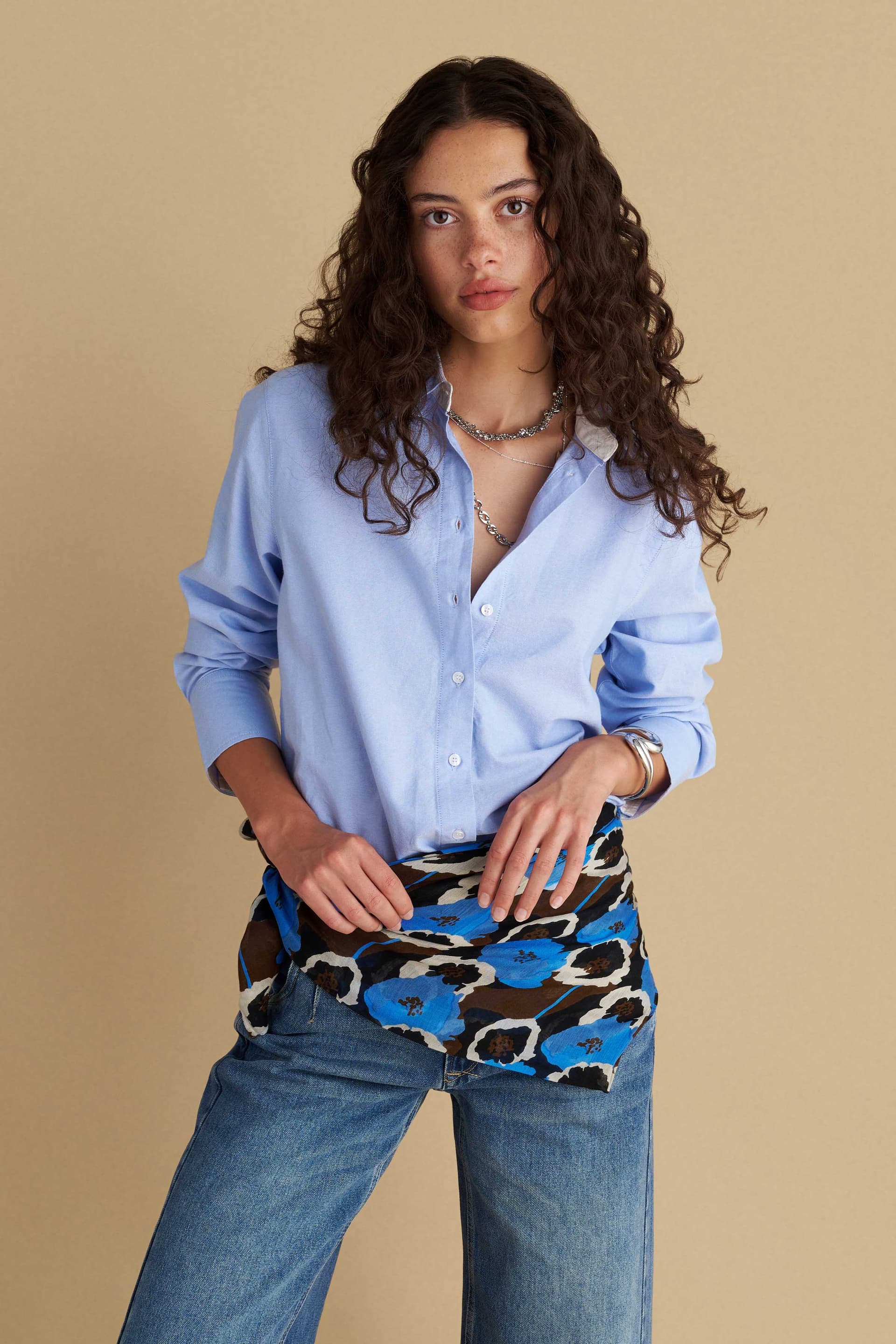 Φουλάρι με φλοράλ σχέδιο - Πολύχρωμο