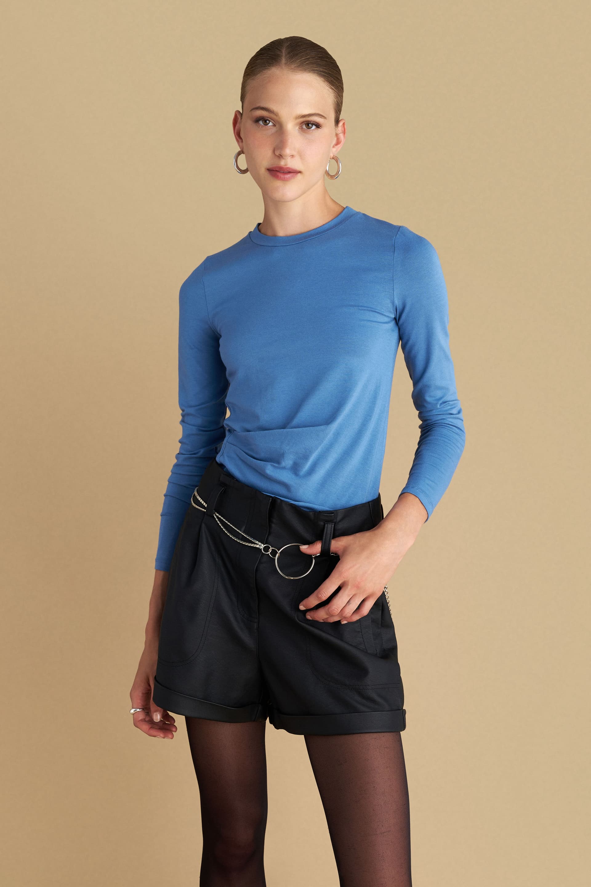 Μπλούζα μακρυμάνικη casual - Μπλε