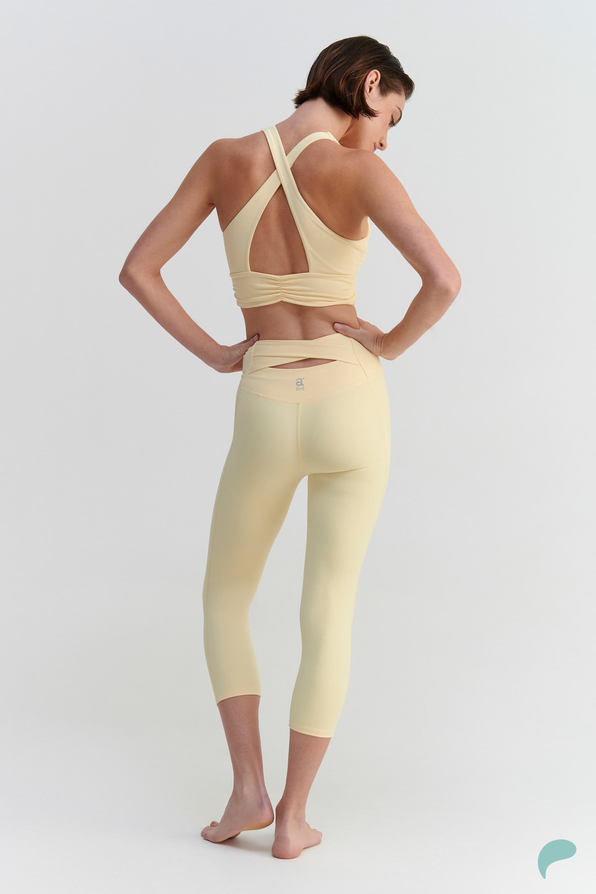 Κολάν capri με κόψιμο πίσω - YELLOW