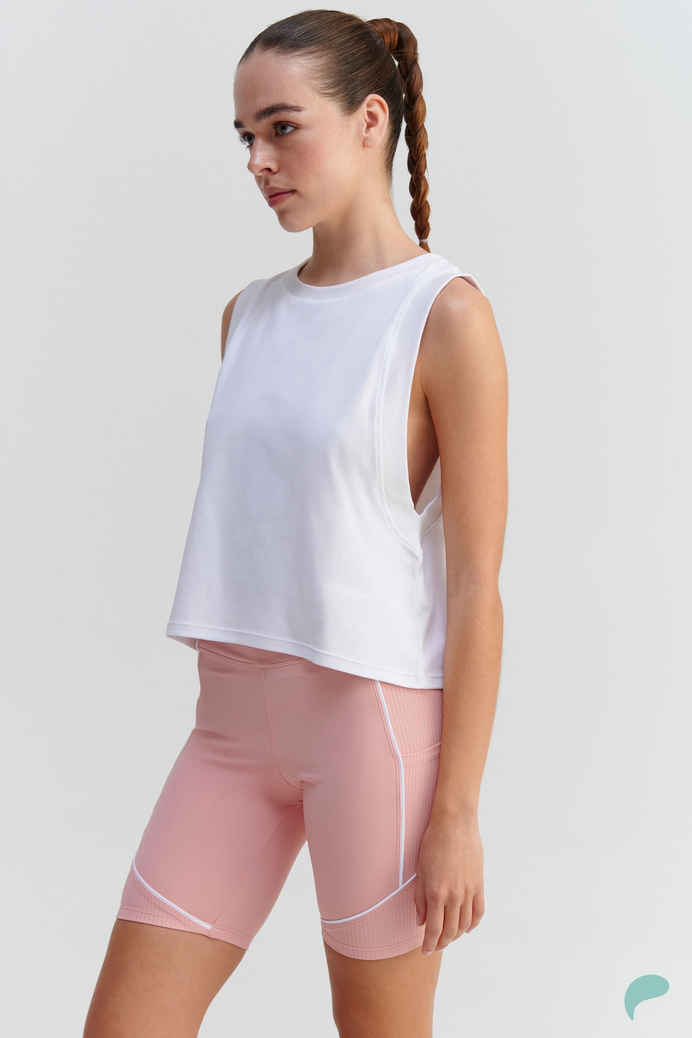 Μπλούζα αμάνικη cropped - Λευκό