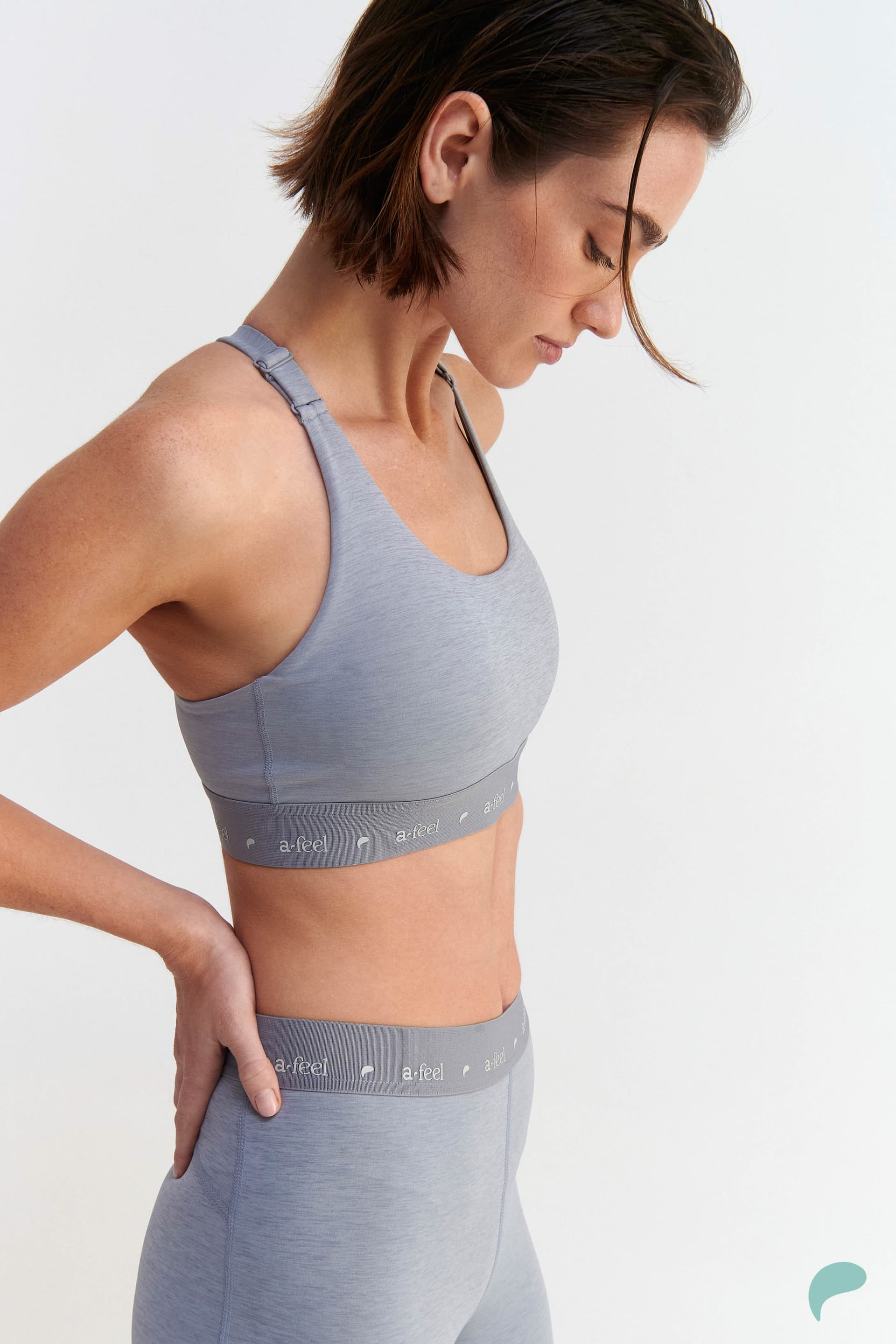 Μπουστάκι με cup και λάστιχο - Γκρι