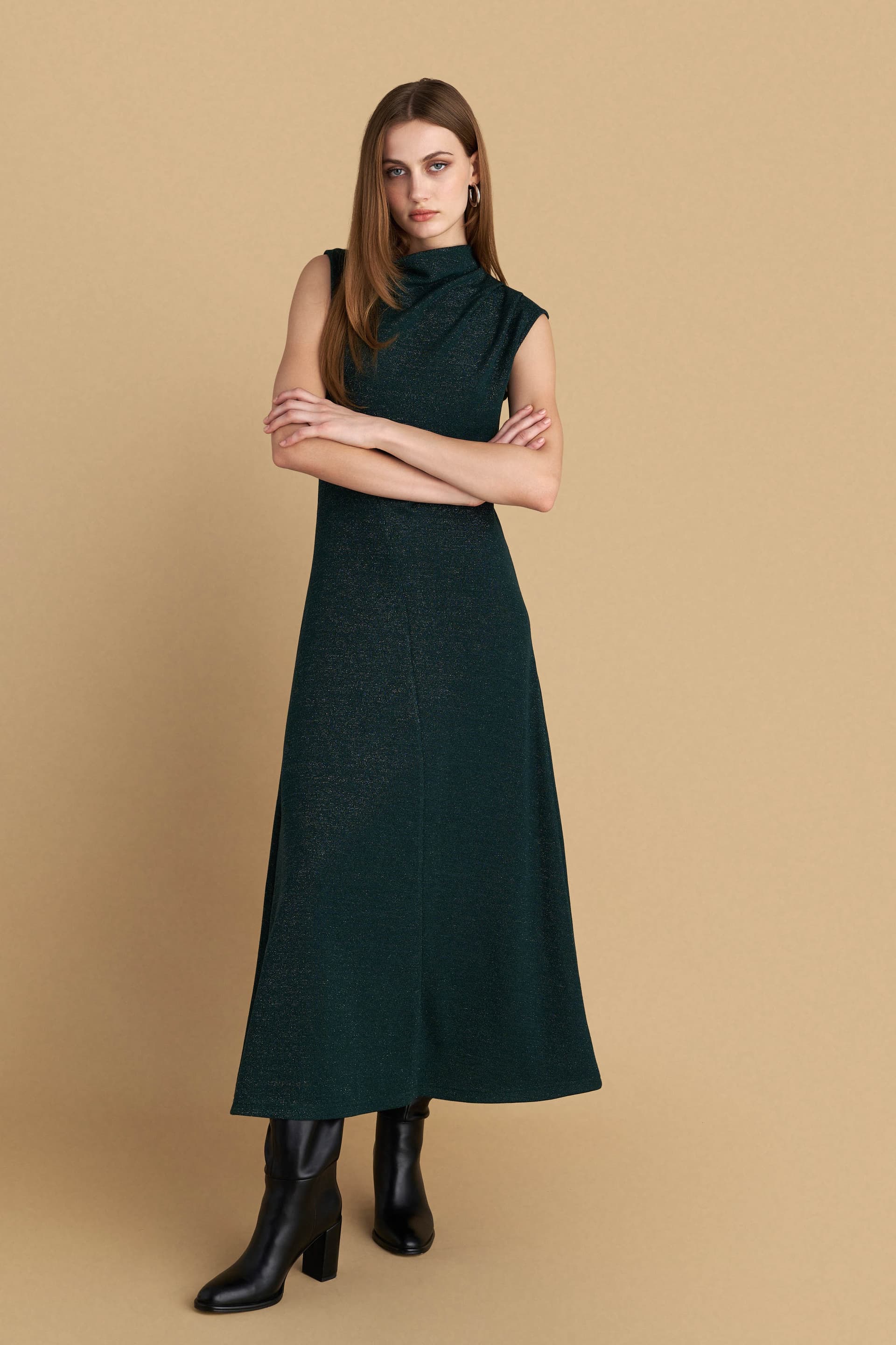 Φόρεμα μίντι με shiny όψη - SILVER PINE