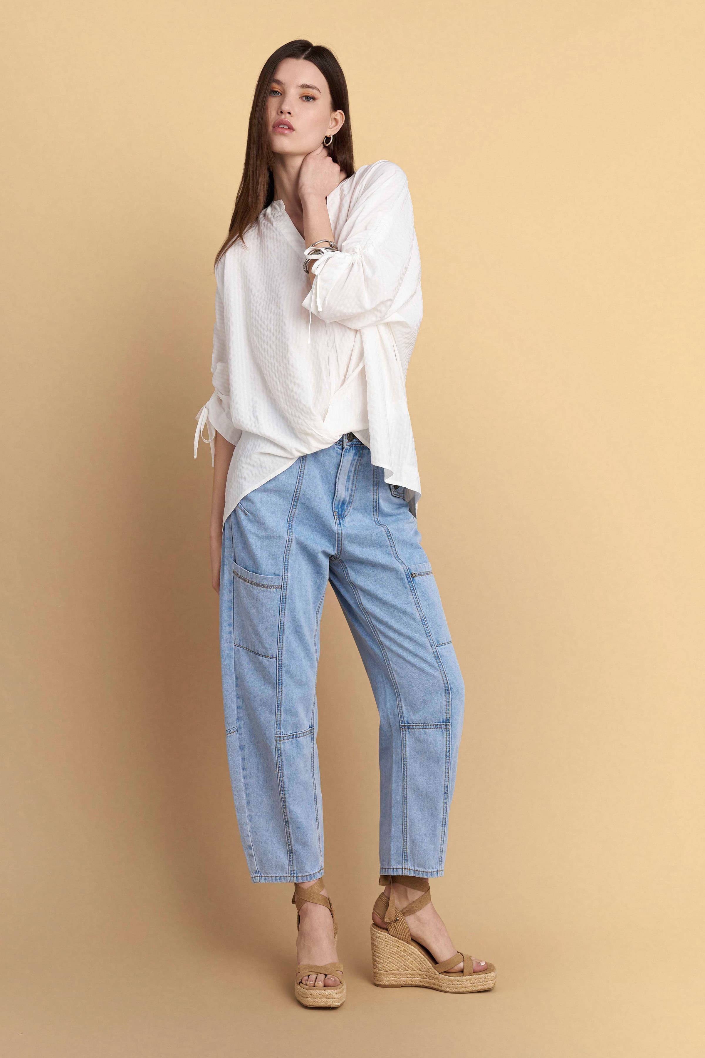 Τουνίκ με V λαιμόκοψη - Λευκό