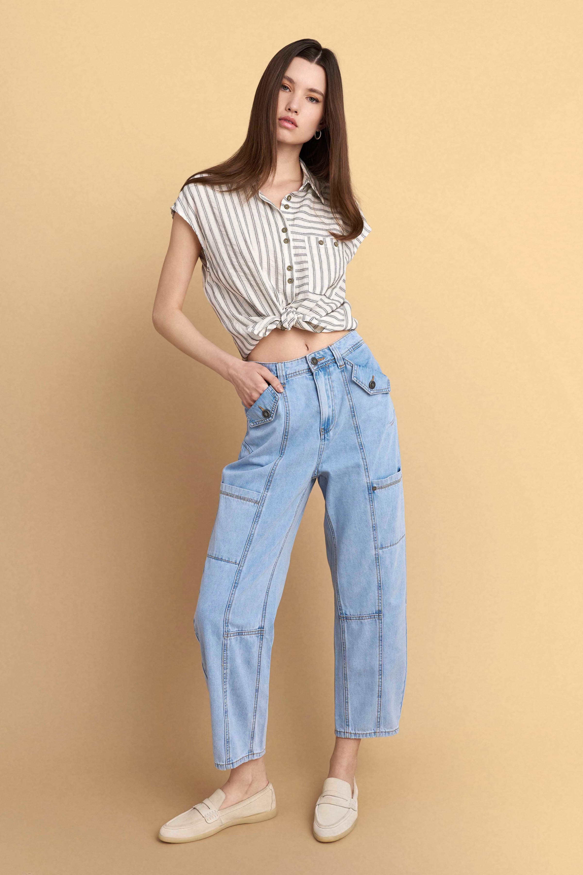 Τζιν παντελόνι barrel leg - Μπλε