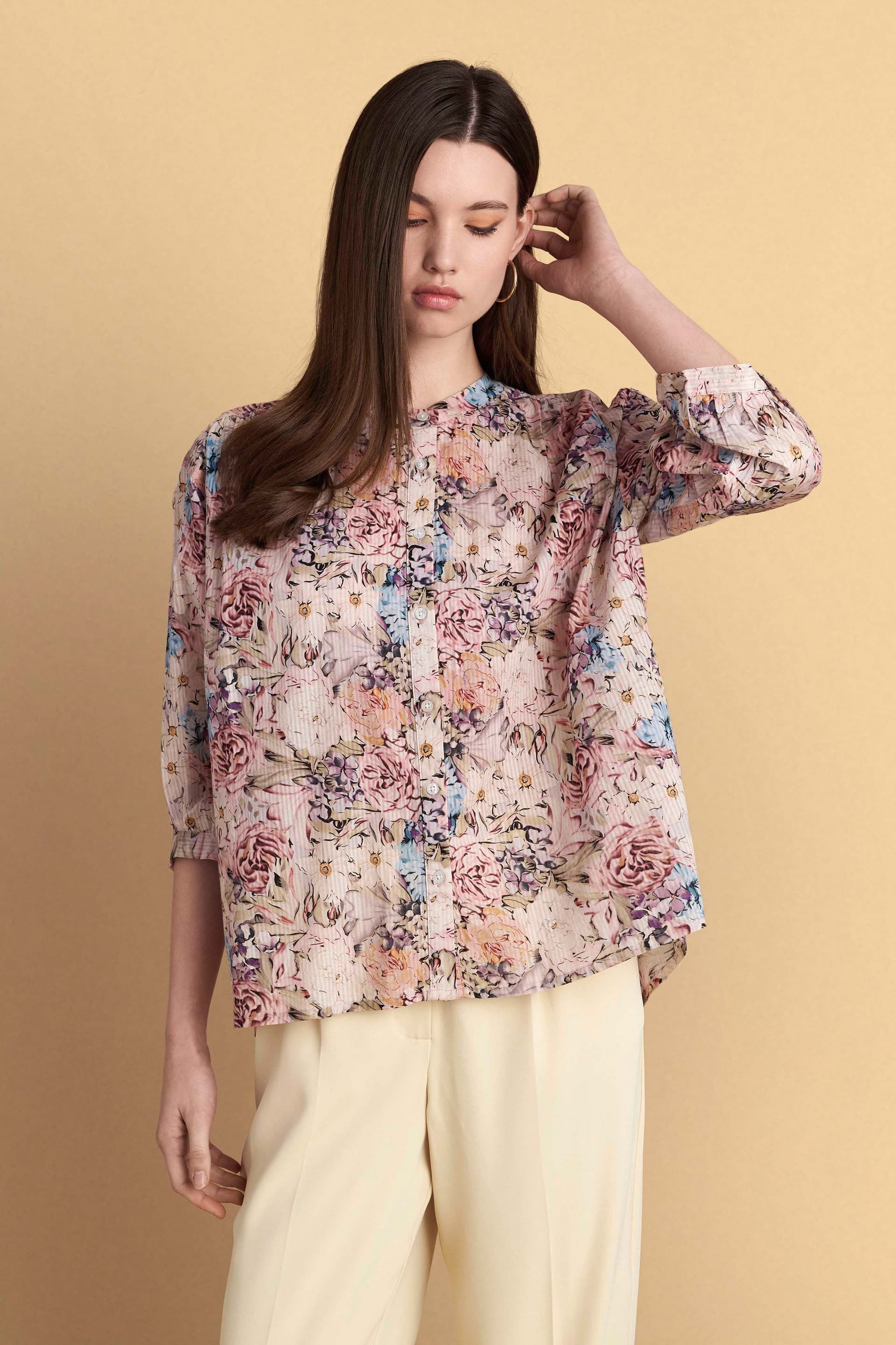 Πουκάμισο με abstract φλοράλ print - Πολύχρωμο