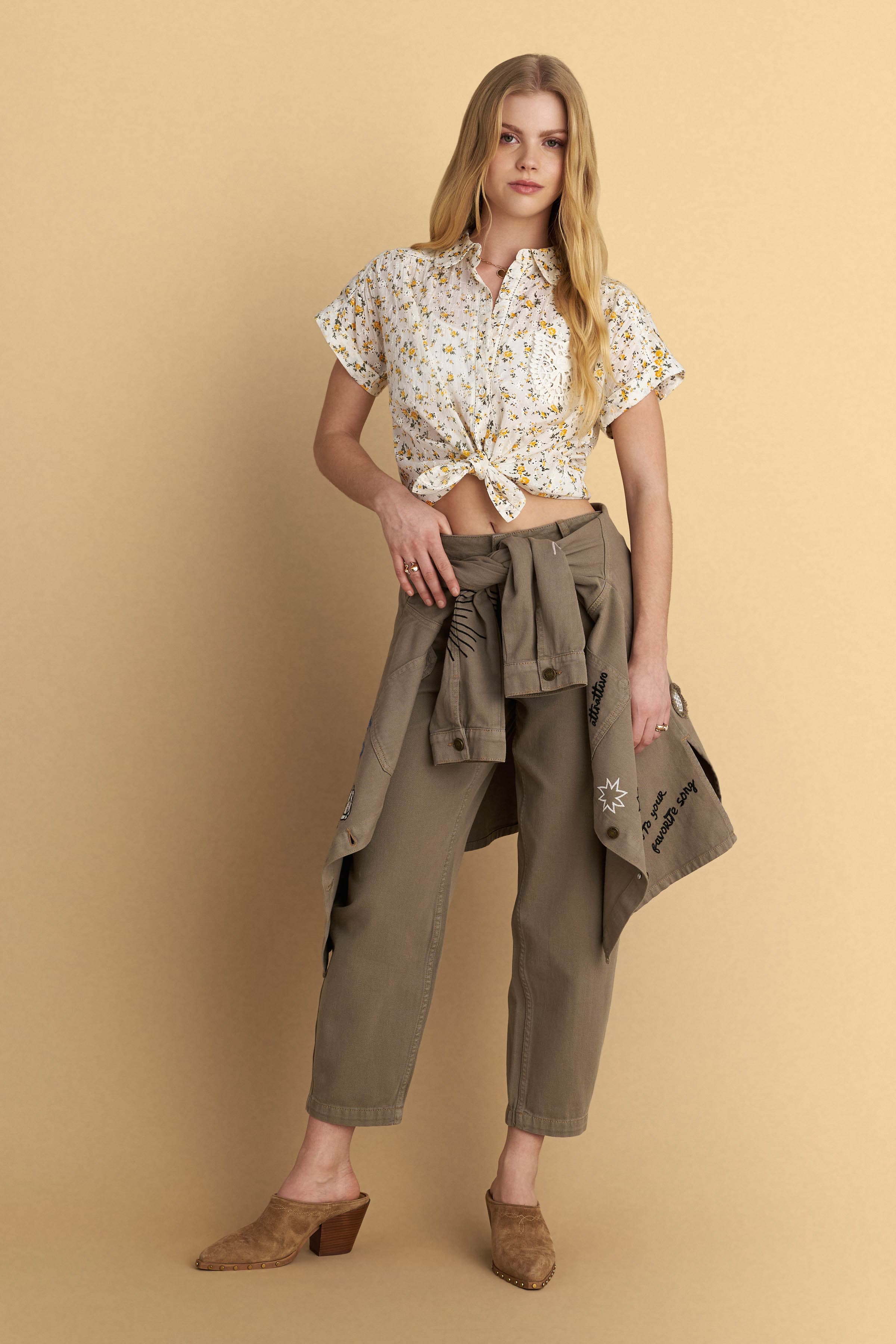 Πουκάμισο φλοράλ κιπούρ - Λευκό