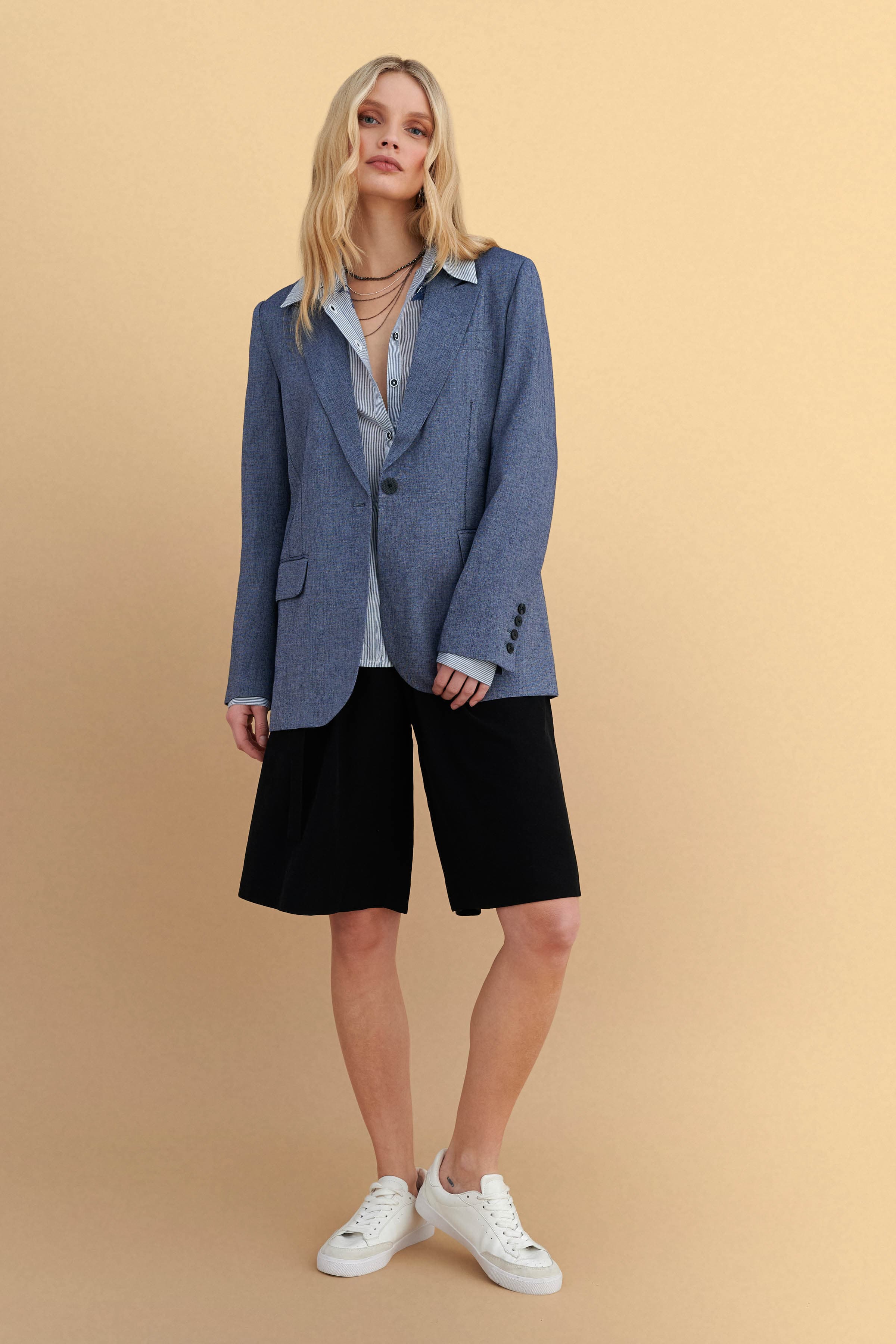 Σακάκι σε ίσια γραμμή - Μπλε