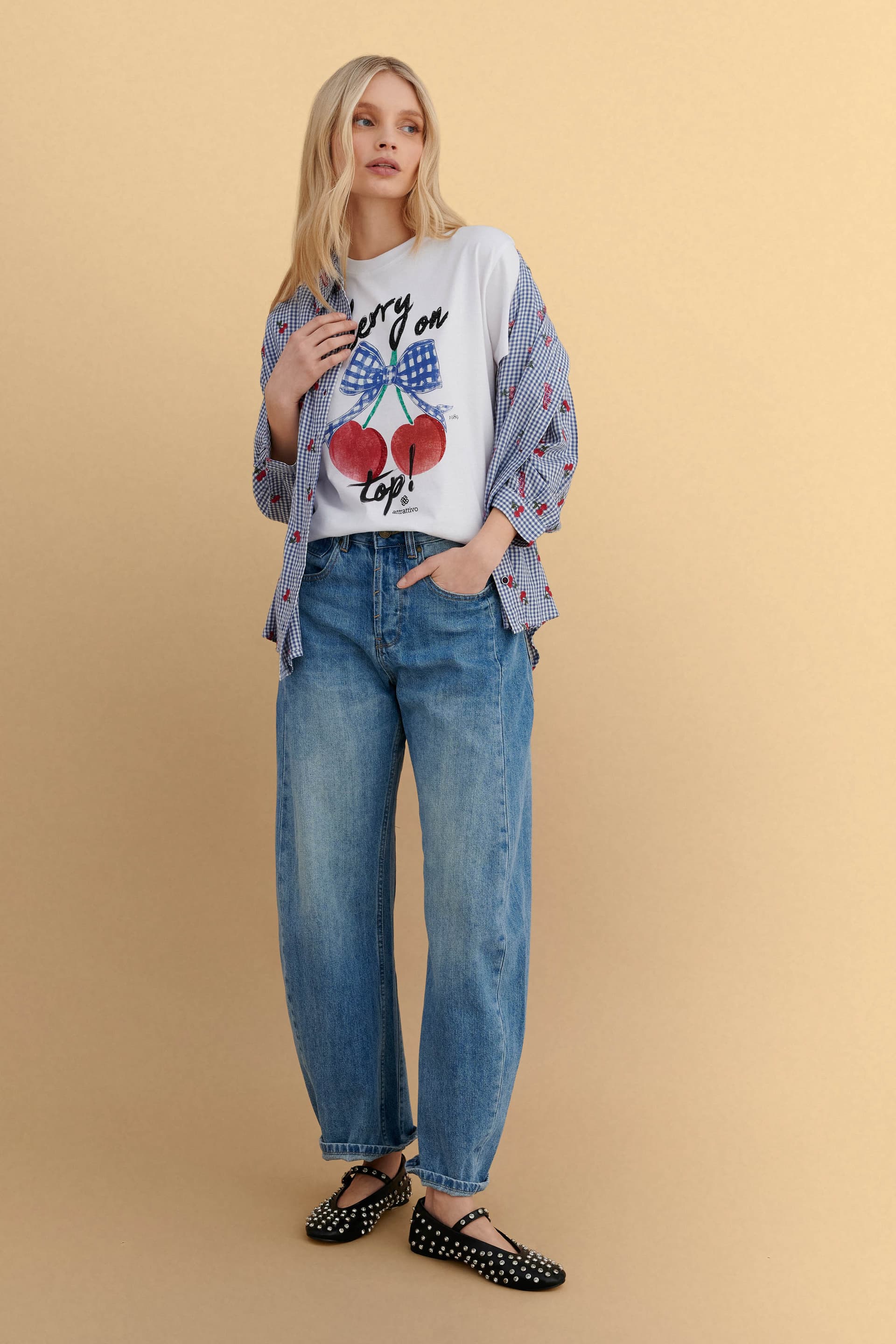 T-shirt με στάμπα - Λευκό