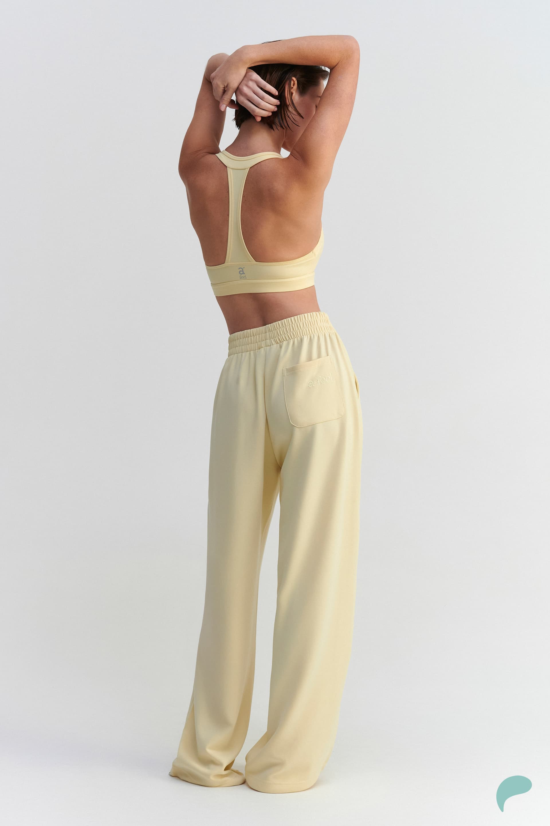 Παντελόνι φόρμας wide leg με ελαστική μέση - YELLOW