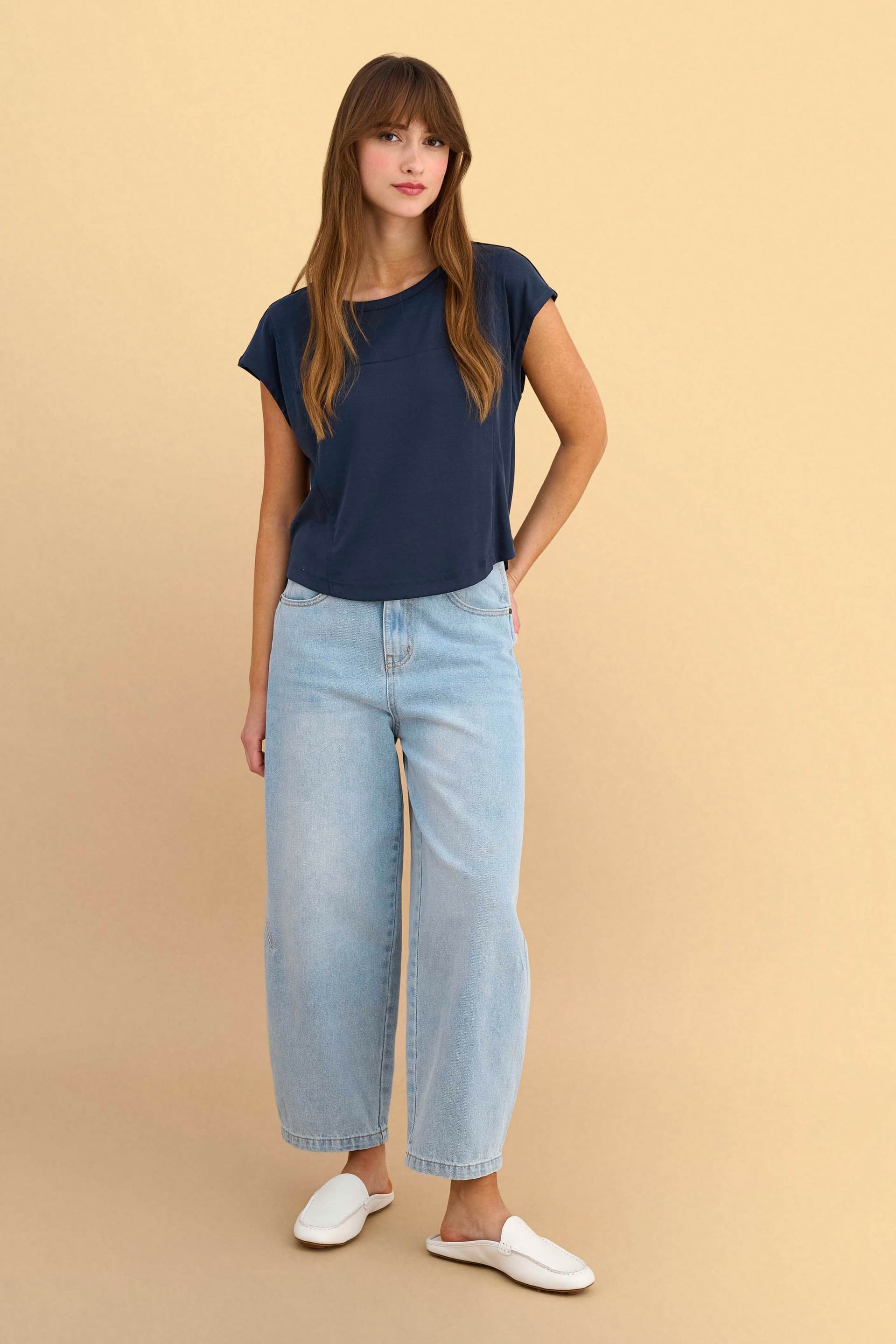 Mπλούζα κοντομάνικη μονόχρωμη - Γκρι