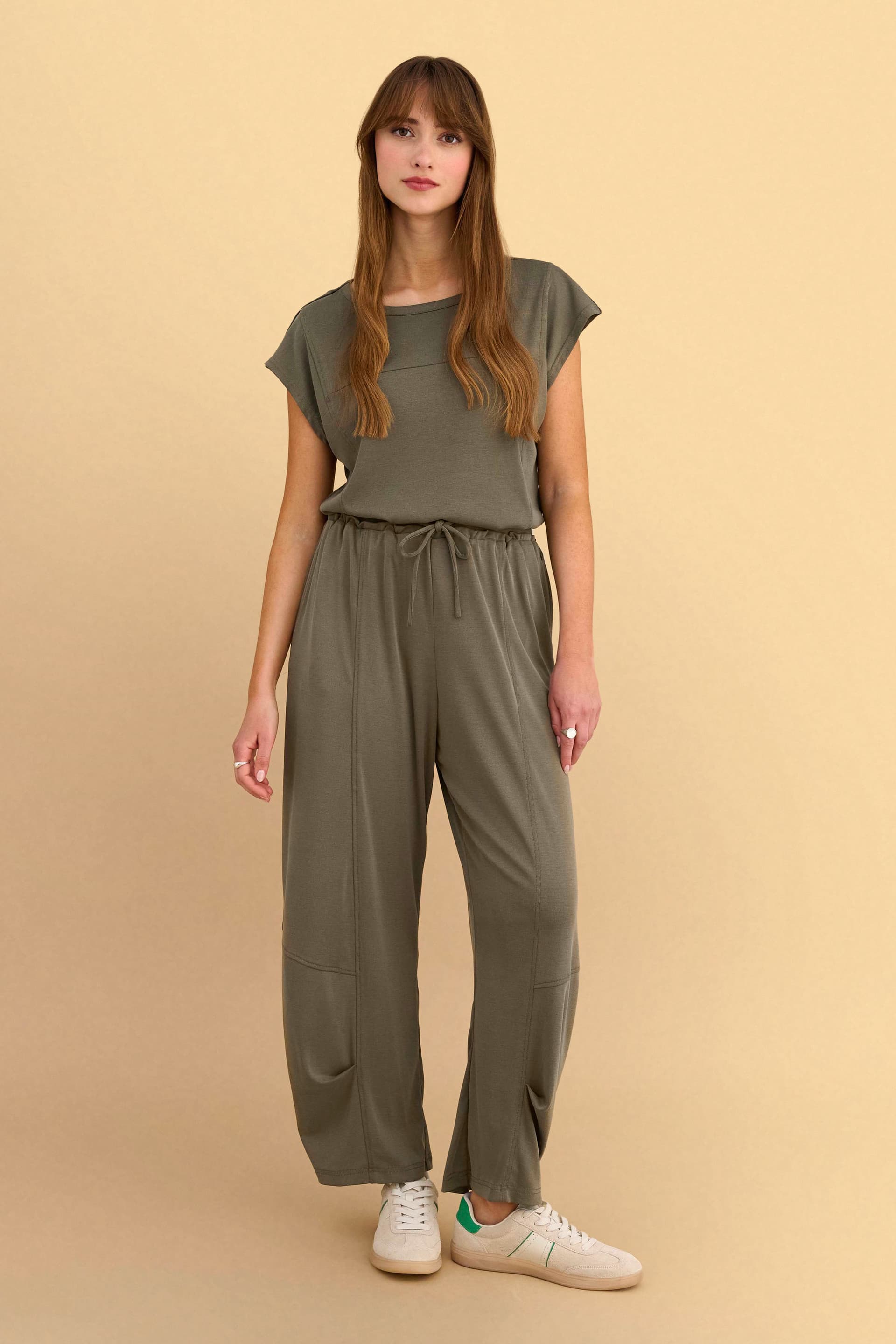 Παντελόνι ελαστικό με ζωνάκι - Χακί