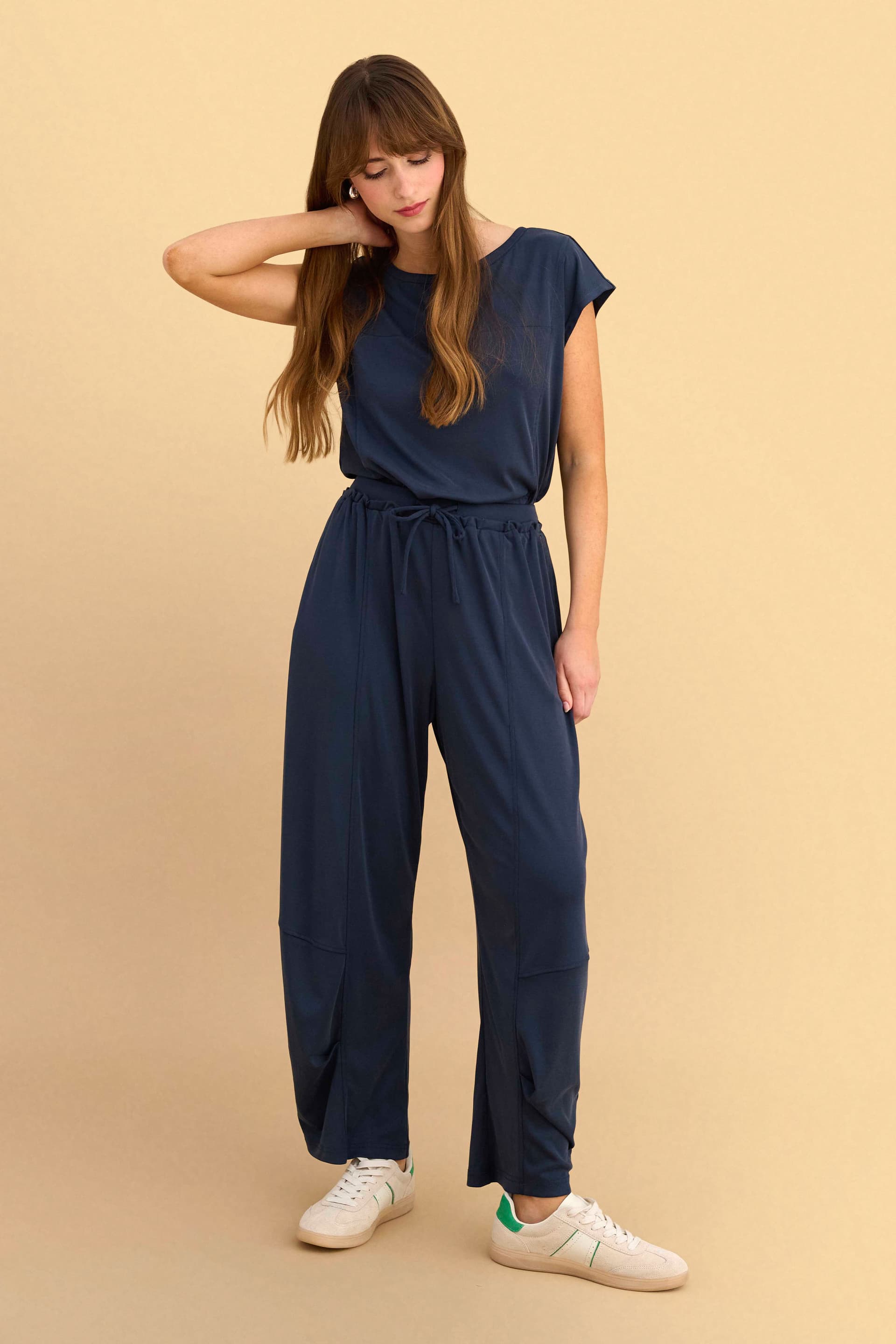 Παντελόνι ελαστικό με ζωνάκι - Γκρι