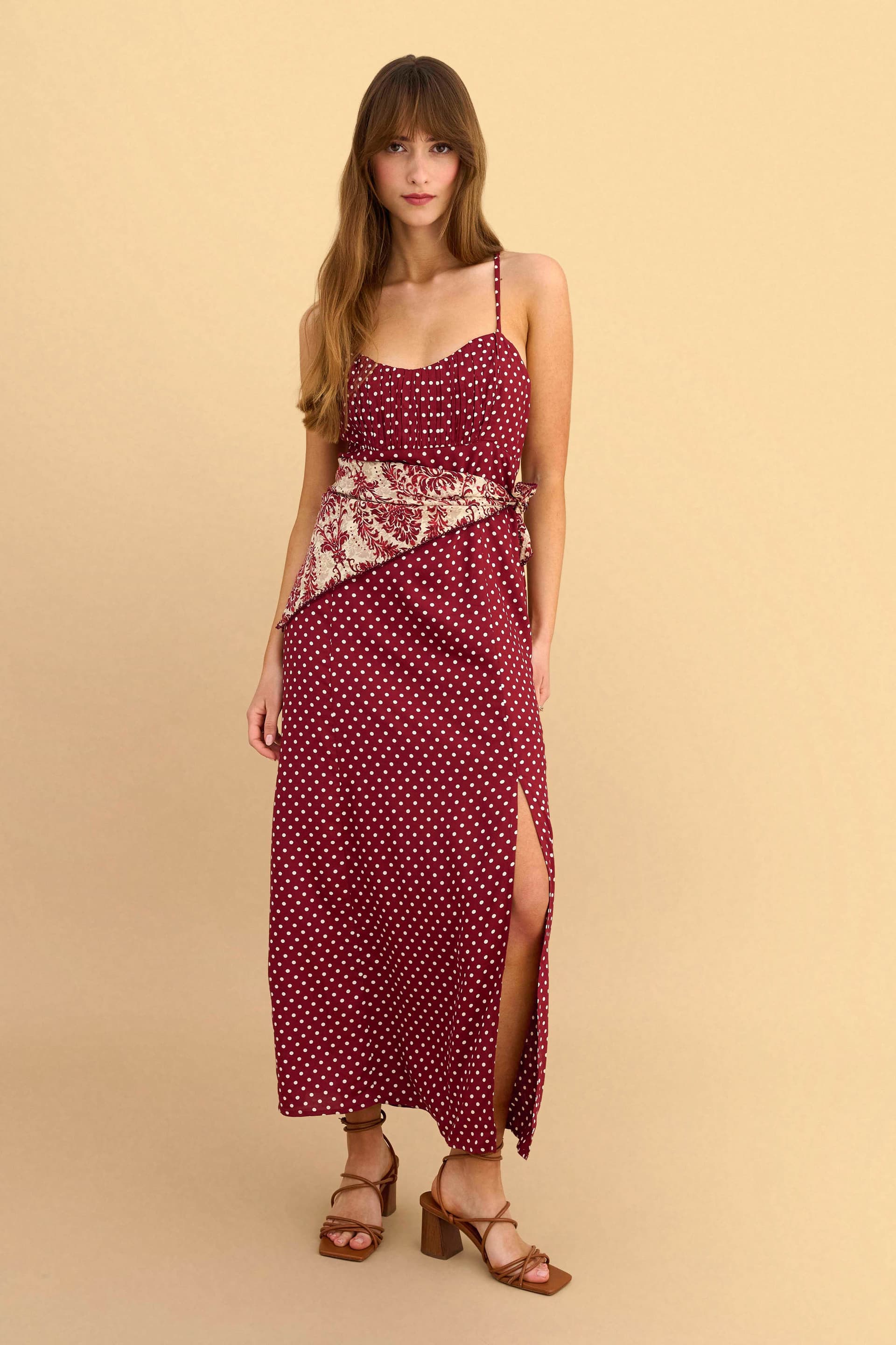 Φόρεμα μάξι πουά - Κόκκινο