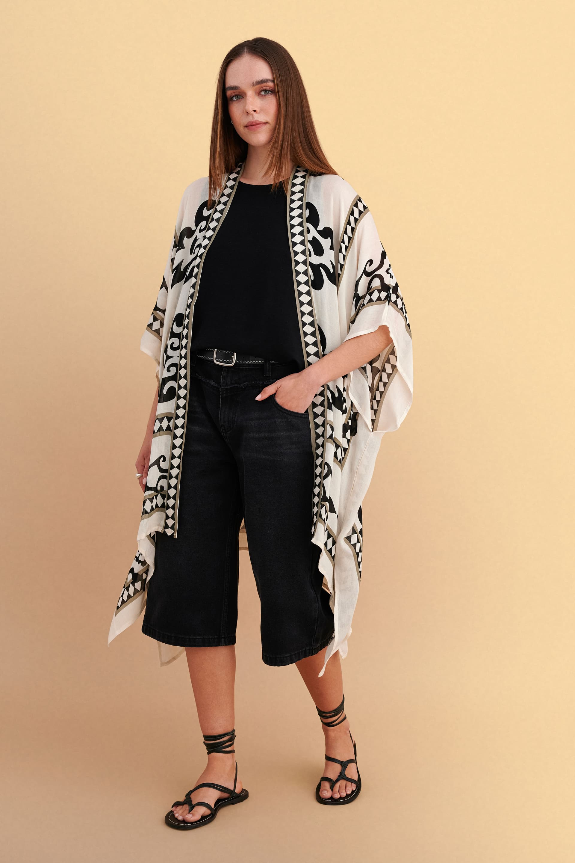 Κιμονό μακρύ με print - Πολύχρωμο