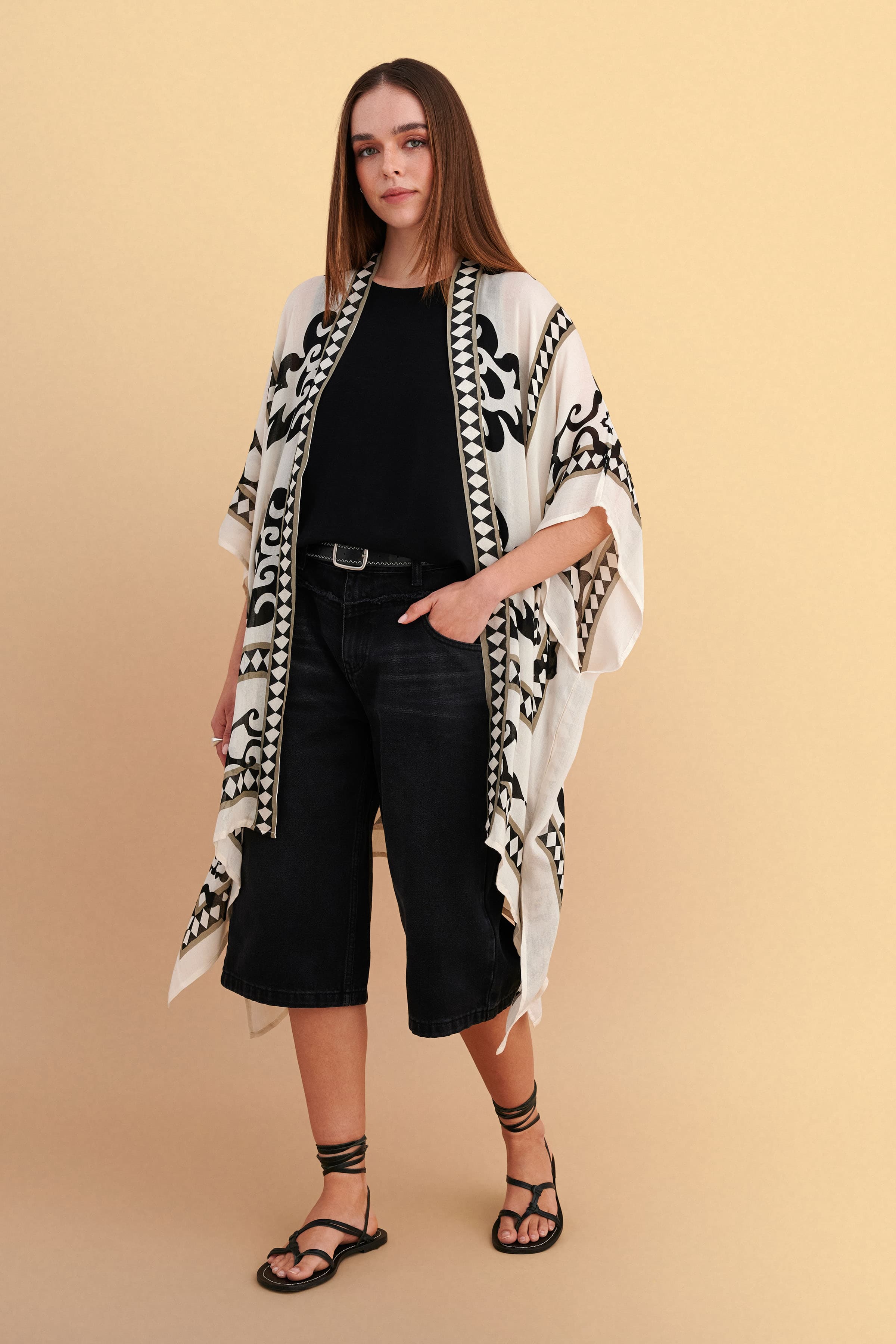 Κιμονό μακρύ με print - Πολύχρωμο