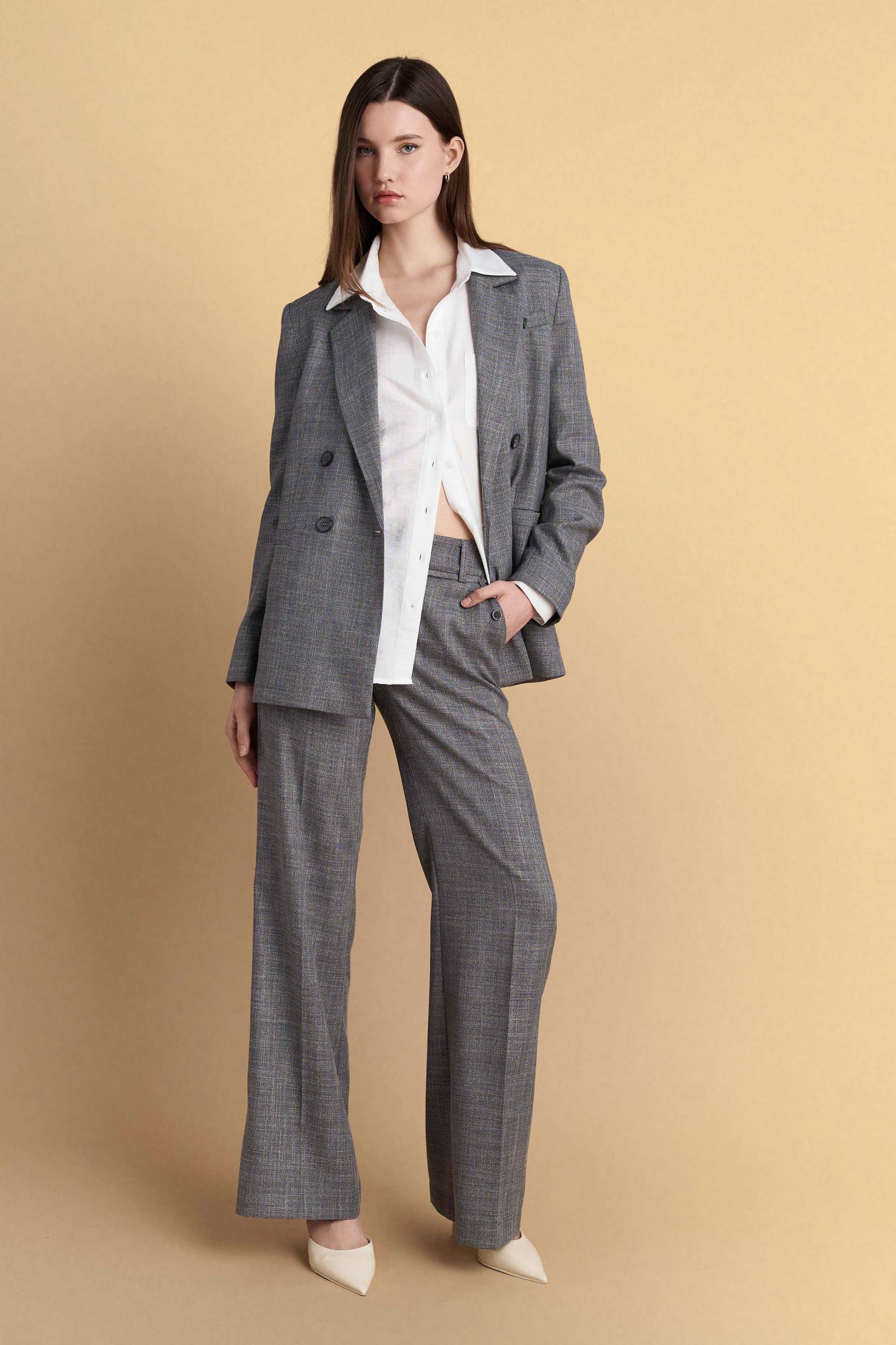 Σακάκια με διπλή σειρά κουμπιών - Γκρι