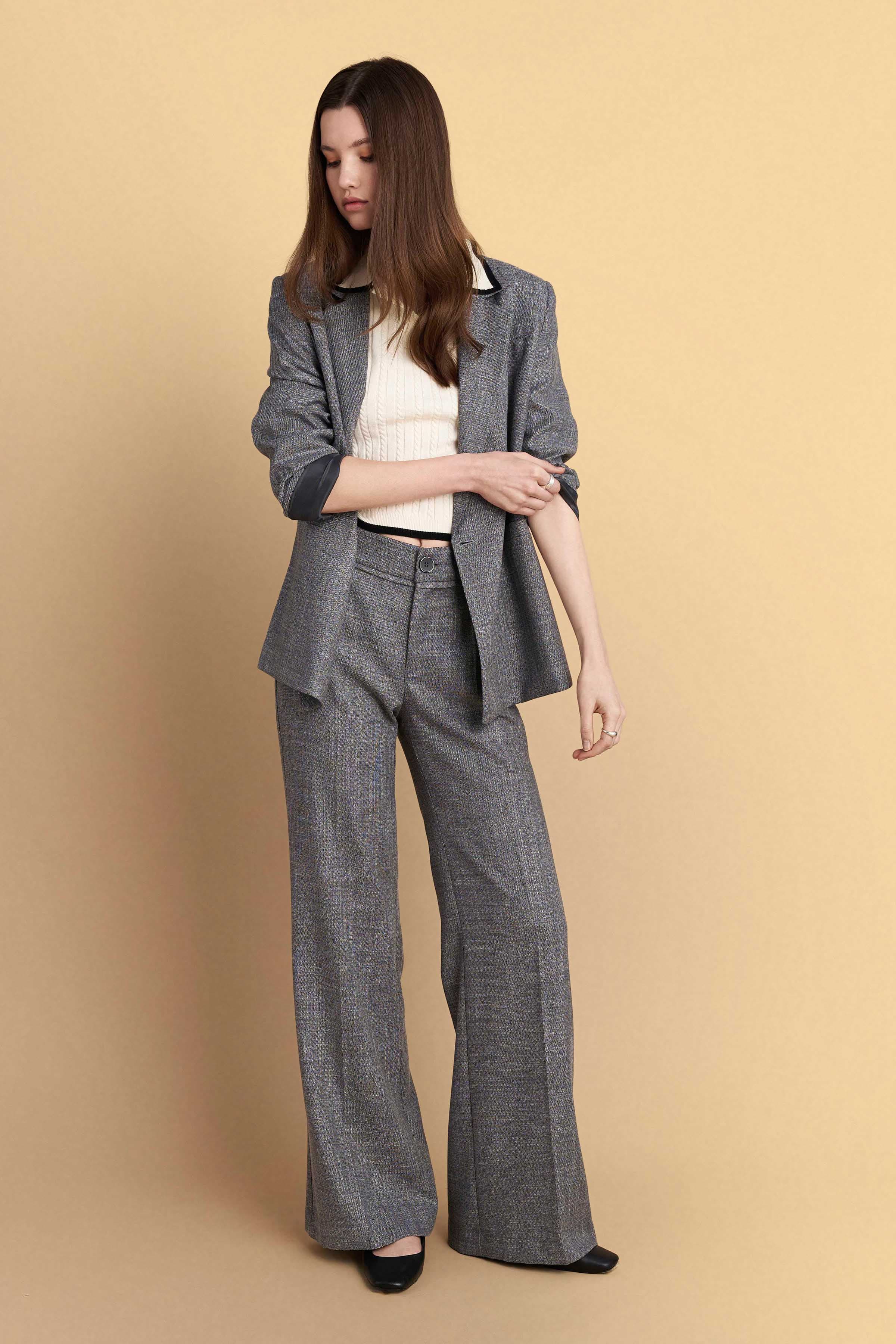 Παντελόνι formal straight γραμμή - Γκρι