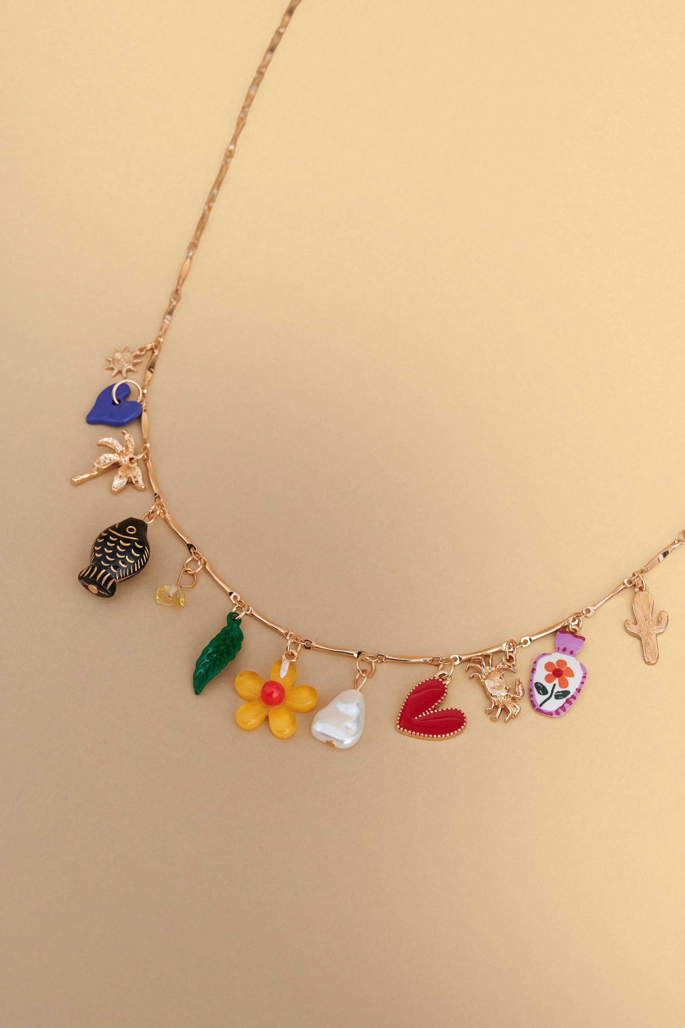 Κολιέ με charms - Πολύχρωμο