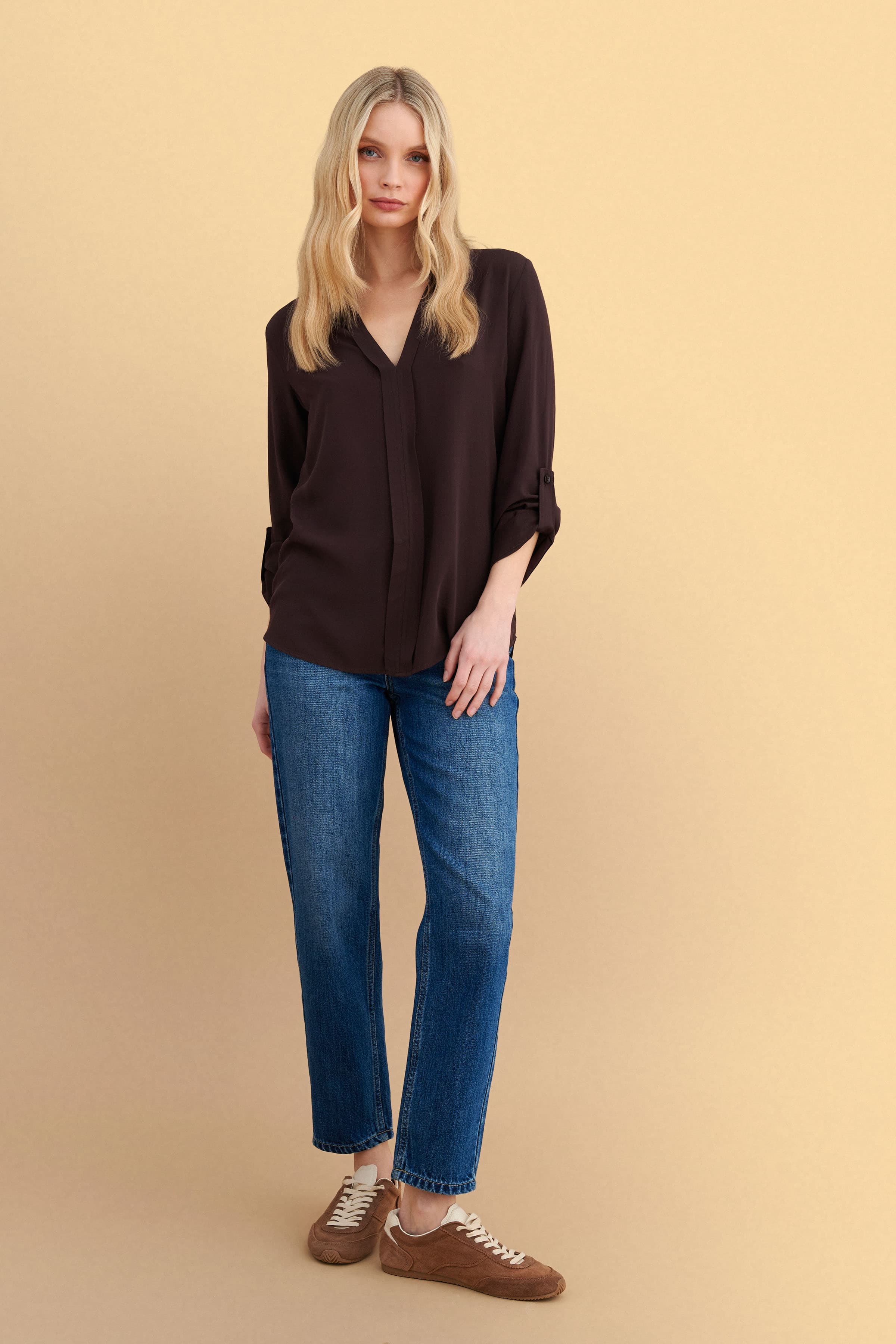 Τουνίκ μονόχρωμη - CHESTNUT