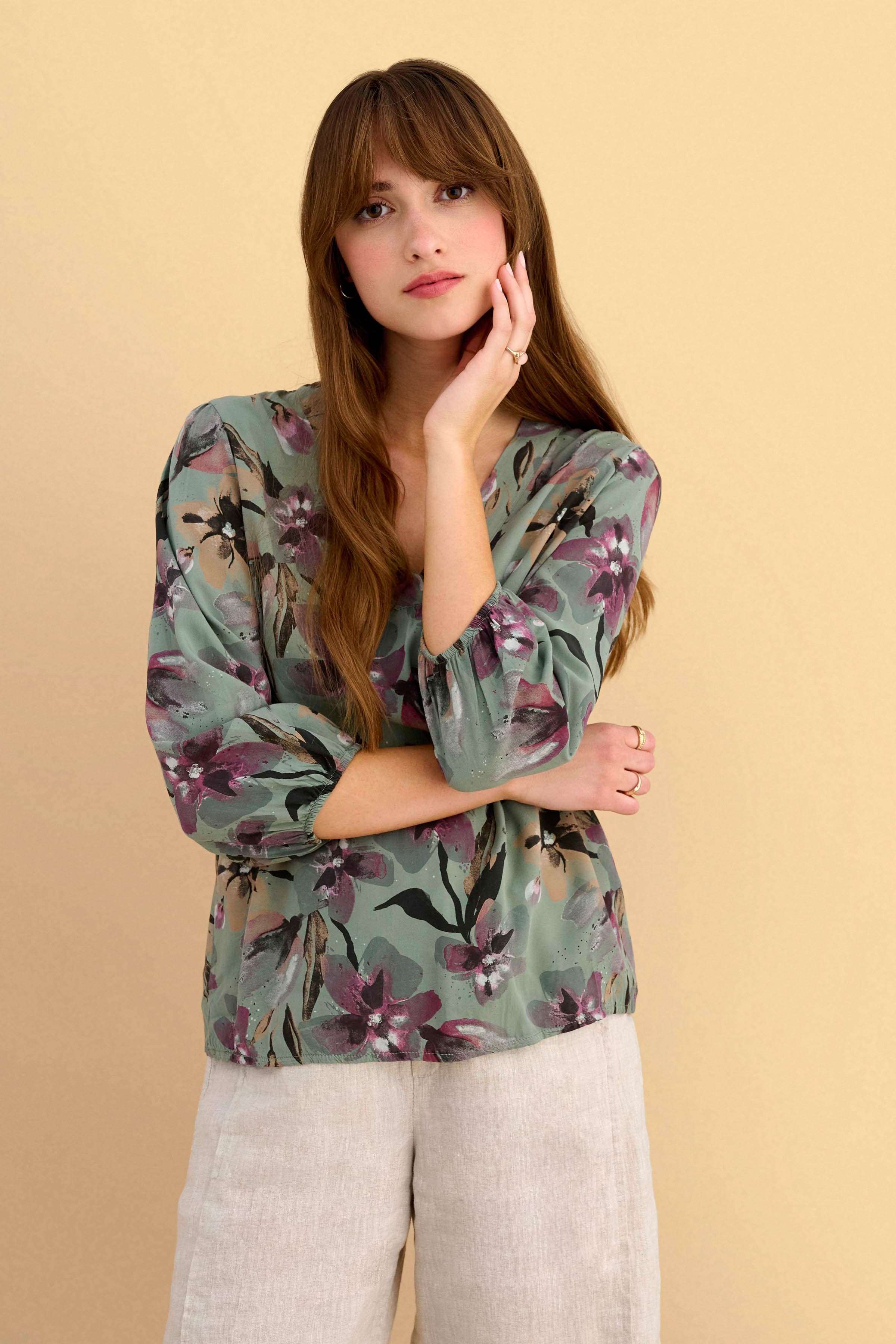 Τουνίκ φλοράλ - Χακί