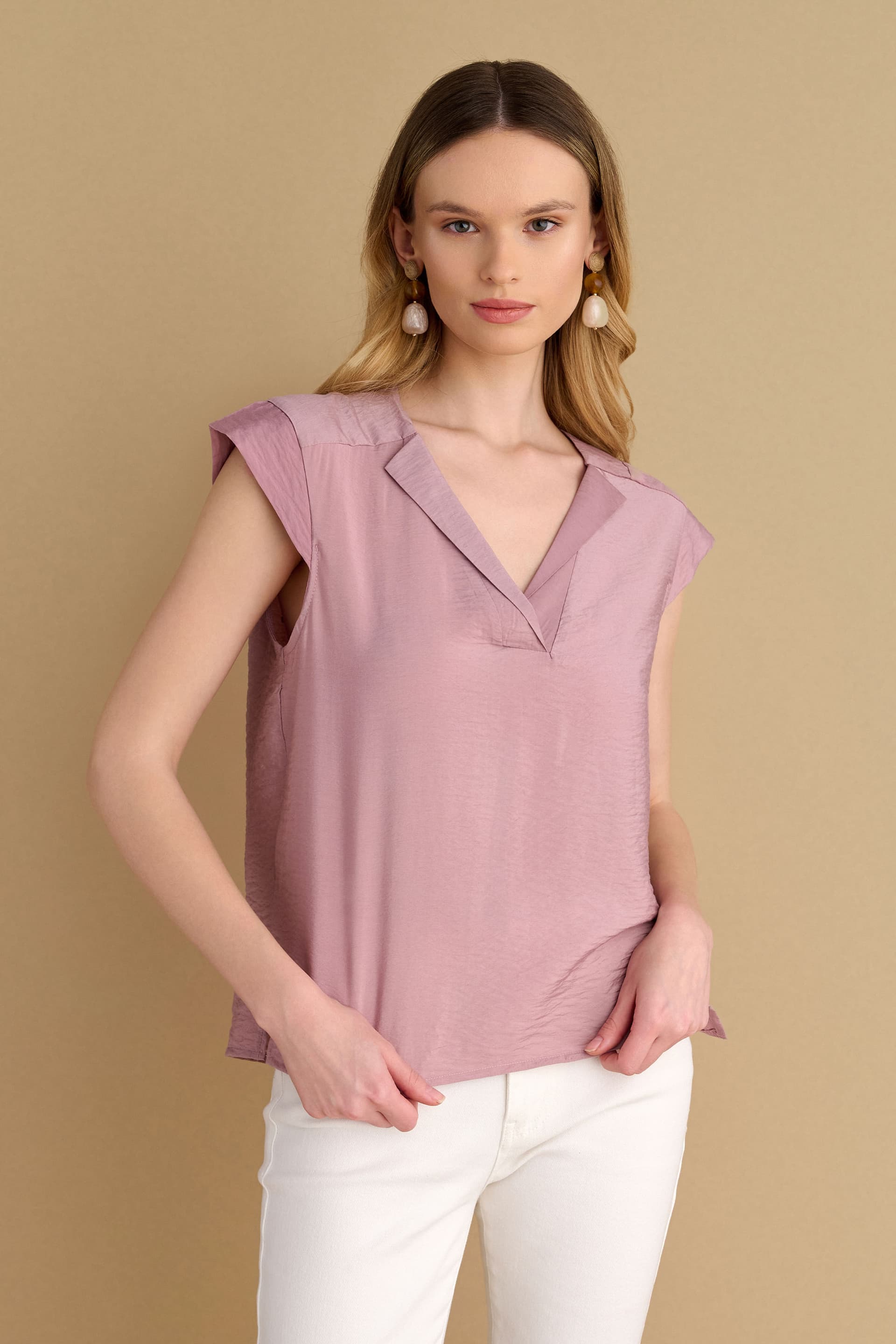 Τοπ με V άνοιγμα - Ροζ