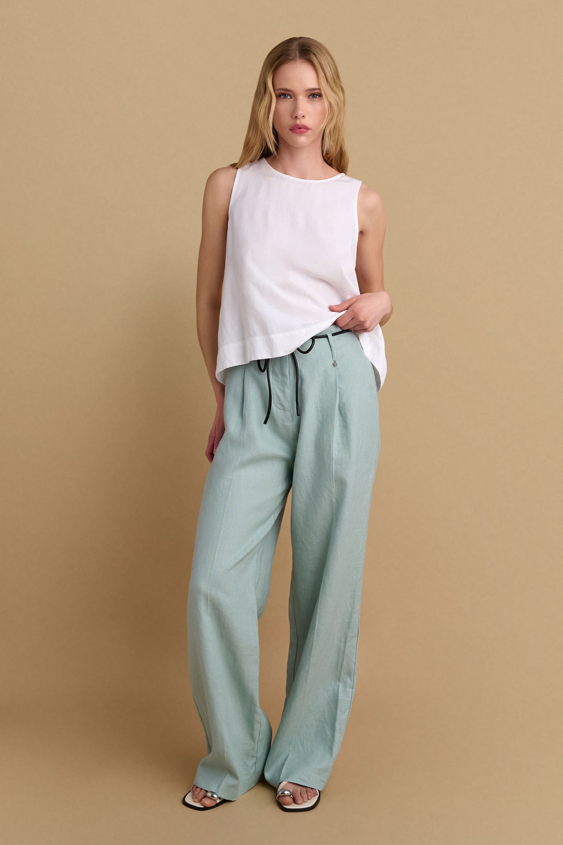Παντελόνι λινό με ζώνη - SOAP